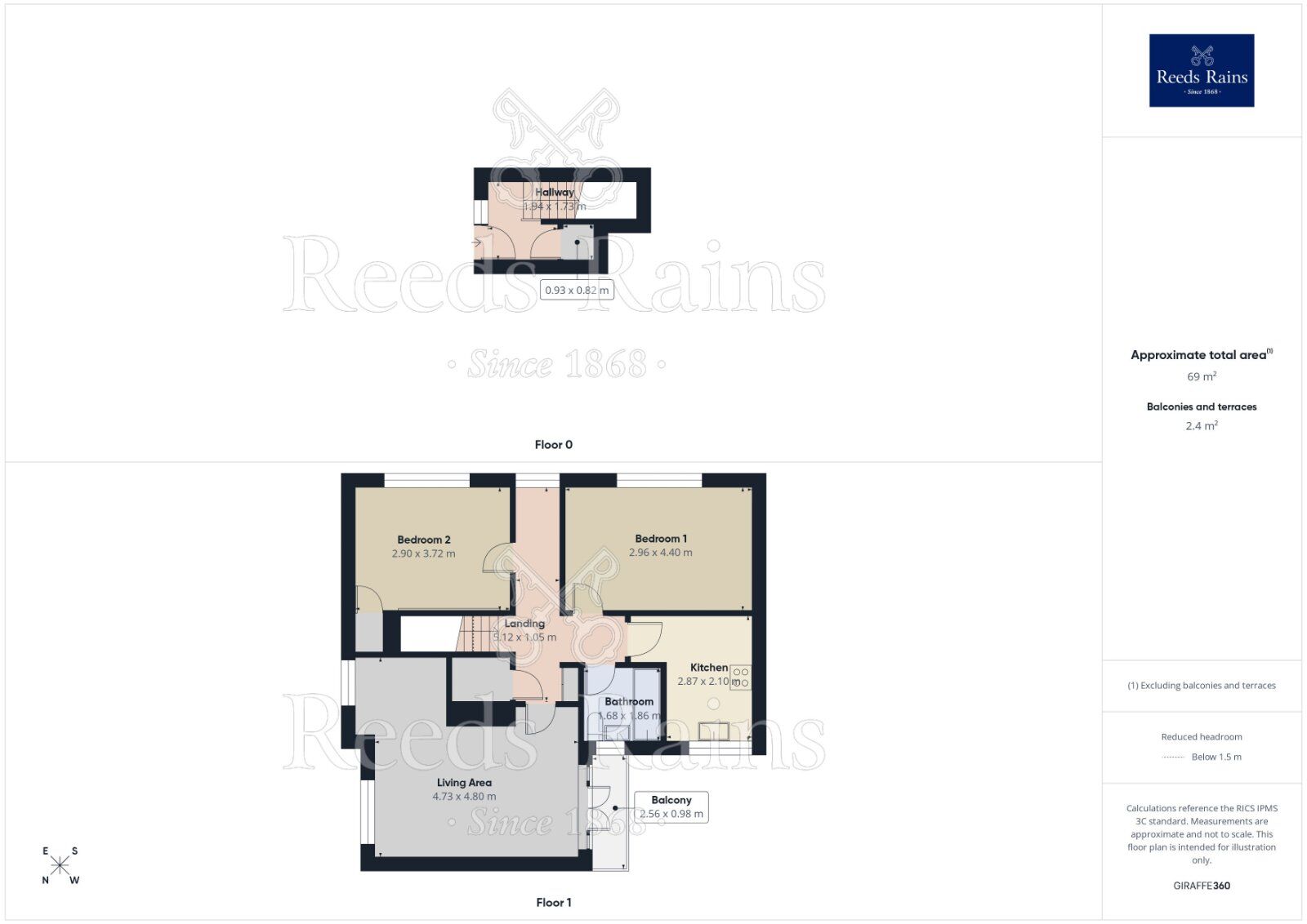Floorplan of 2 bedroom Flat for sale, Padworth Walk, Manchester, Greater Manchester, M23