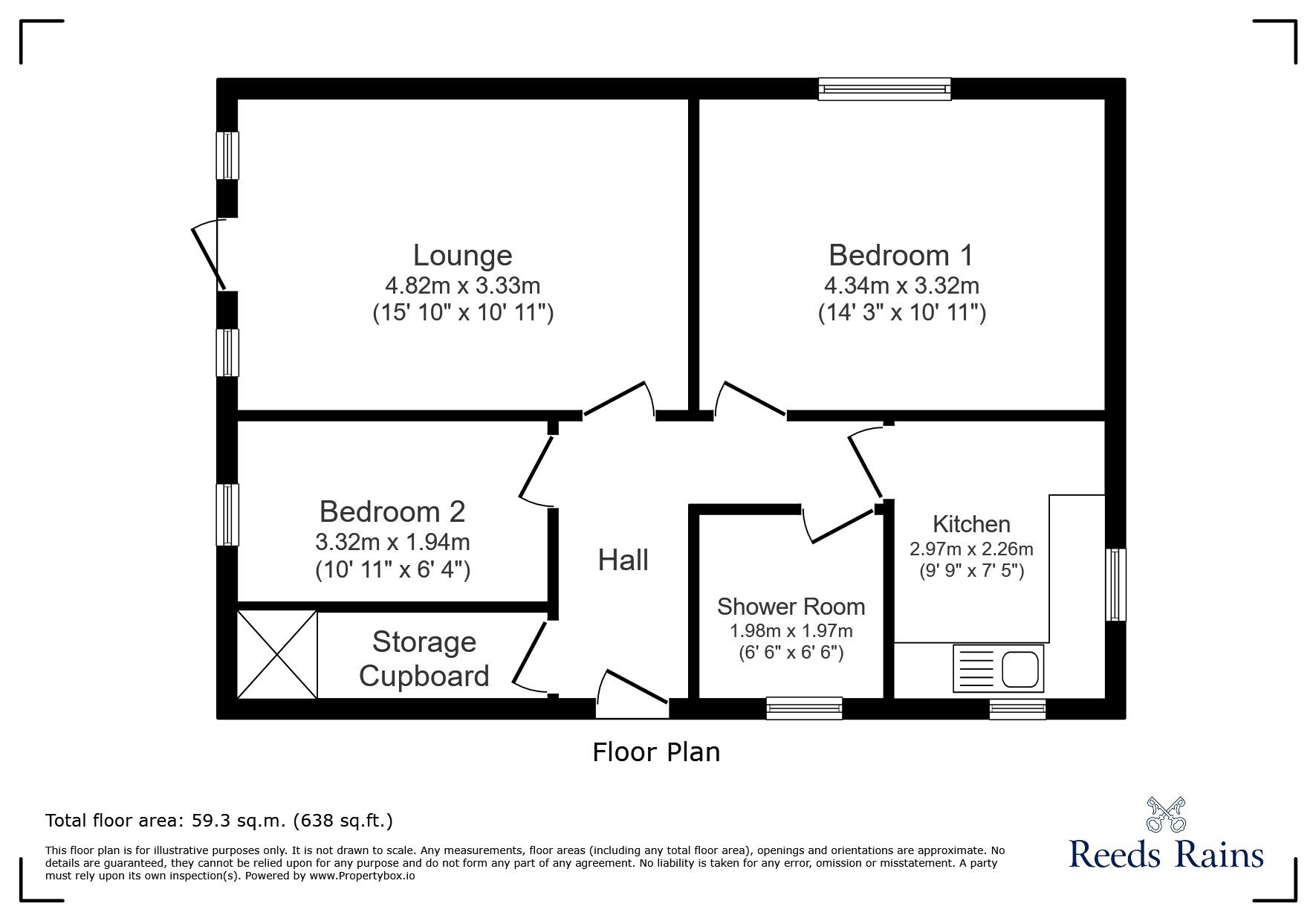 Floorplan of 2 bedroom Flat for sale, Hope Road, Sale, Greater Manchester, M33
