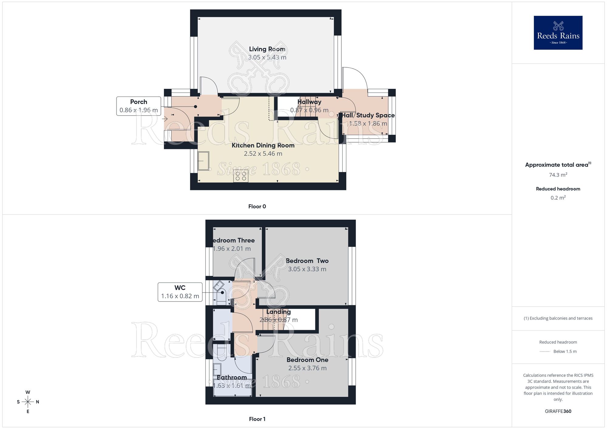 Floorplan of 3 bedroom End Terrace House for sale, Epsom Avenue, Sale, Greater Manchester, M33
