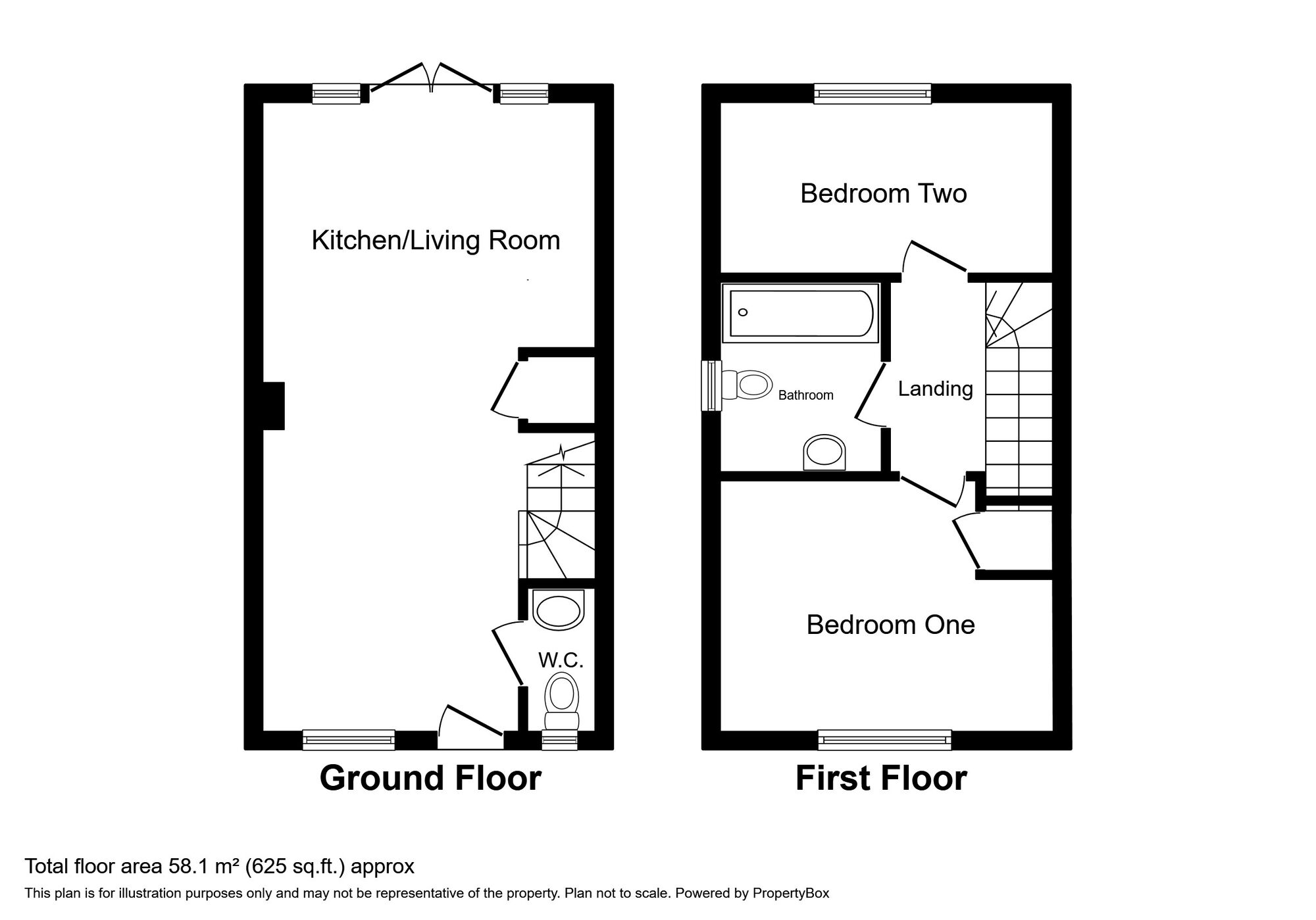 Floorplan of 2 bedroom Semi Detached House for sale, Lock Lane, Partington, Greater Manchester, M31