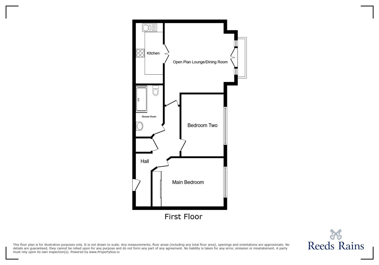 Floorplan of 2 bedroom Flat to rent, Montague Road, Manchester, Greater Manchester, M16