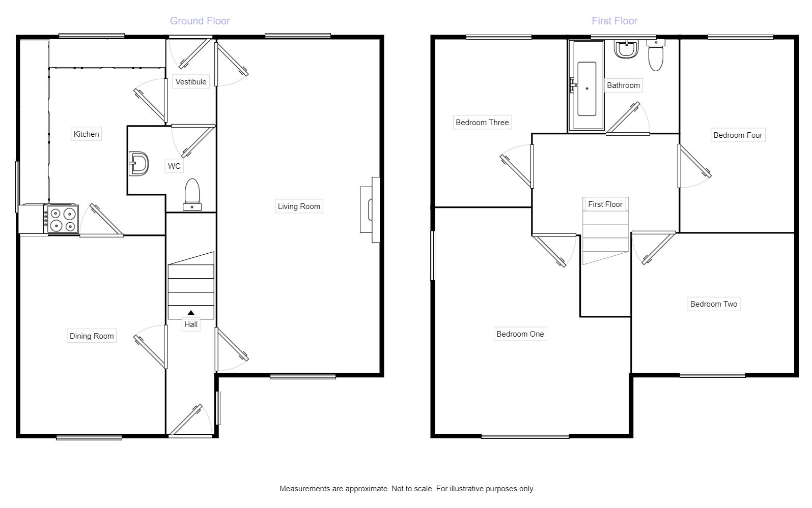 Floorplan of 4 bedroom Detached House for sale, Ratten Row, Seamer, North Yorkshire, YO12