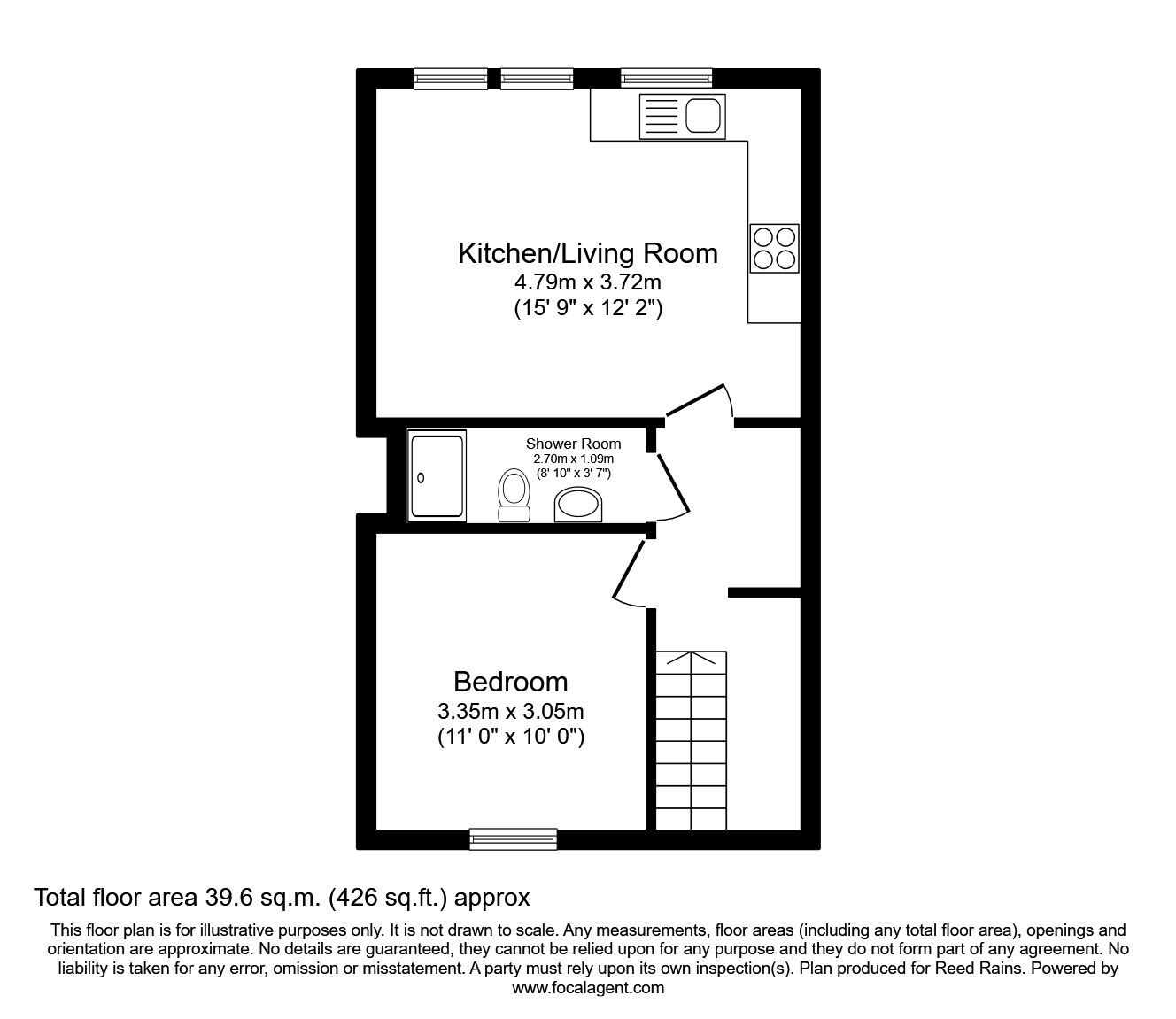 Floorplan of 1 bedroom  Flat to rent, North Marine Road, Scarborough, North Yorkshire, YO12