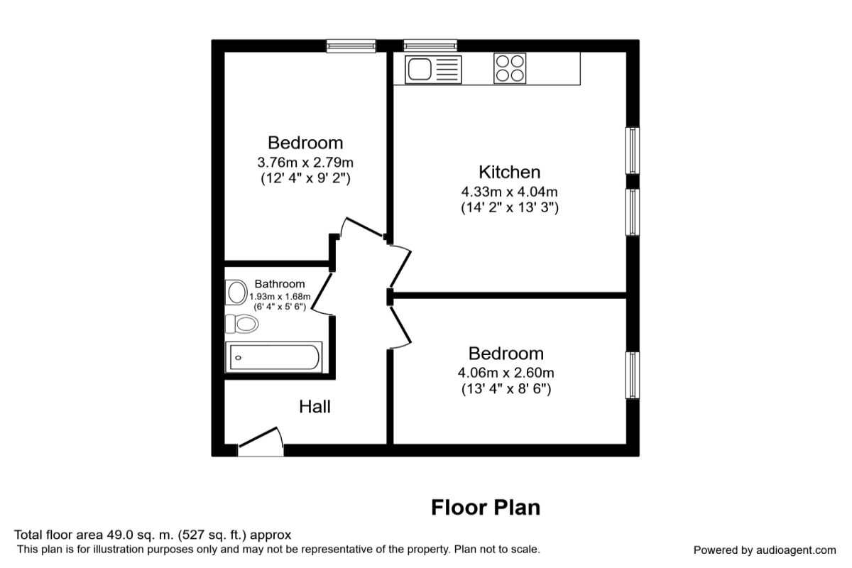 Floorplan of 2 bedroom  Flat to rent, Westbourne Grove, Scarborough, North Yorkshire, YO11