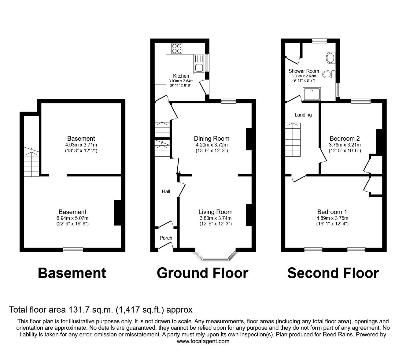 Floorplan of 2 bedroom Mid Terrace House to rent, Beechville Avenue, Scarborough, North Yorkshire, YO12