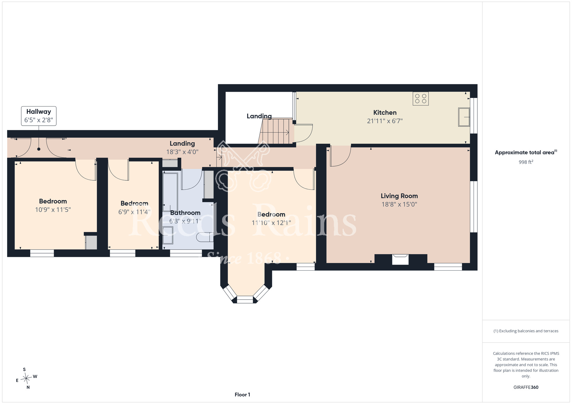 Floorplan of 3 bedroom Flat for sale, Ramshill Road, Scarborough, North Yorkshire, YO11