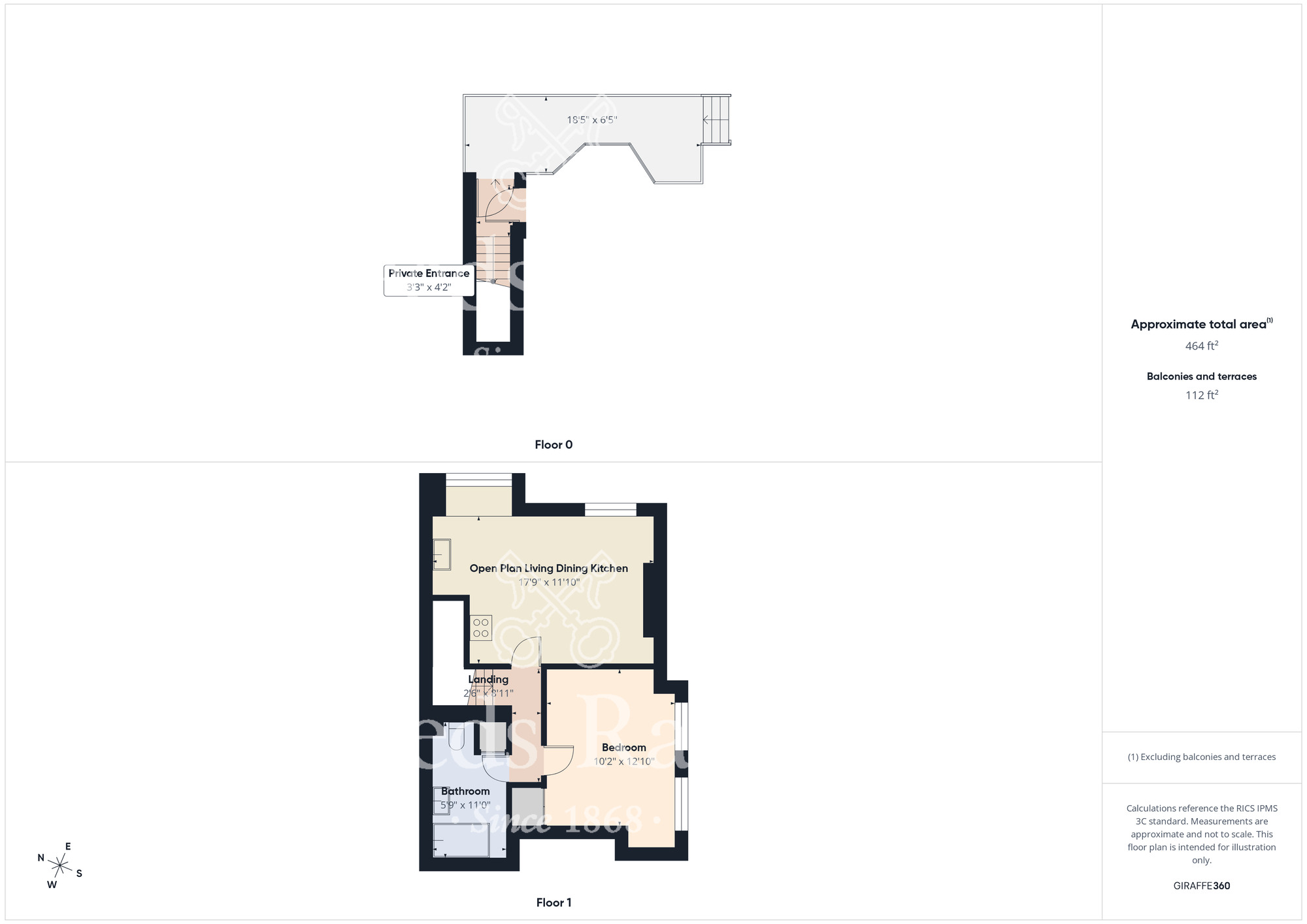 Floorplan of 1 bedroom Flat to rent, Park Avenue, Scarborough, North Yorkshire, YO12