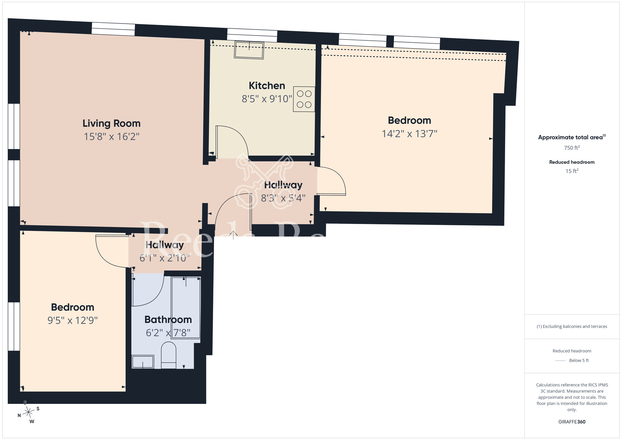 Floorplan of 2 bedroom Flat for sale, Queens Parade, Scarborough, North Yorkshire, YO12