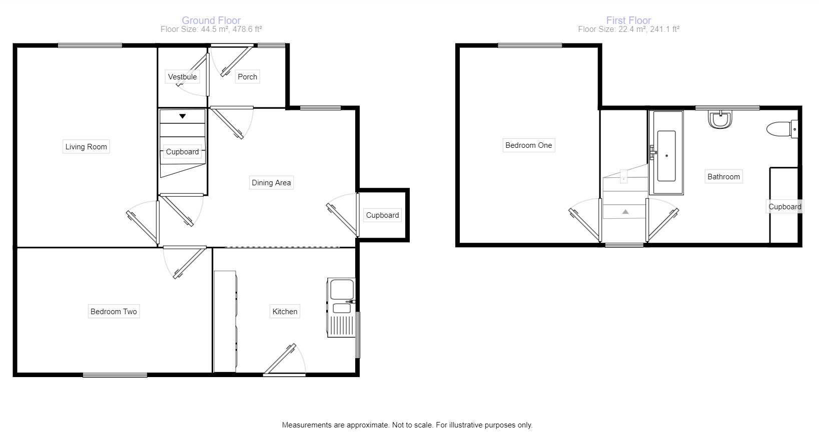 Floorplan of 2 bedroom Semi Detached House to rent, Middlewood Lane, Fylingthorpe, North Yorkshire, YO22
