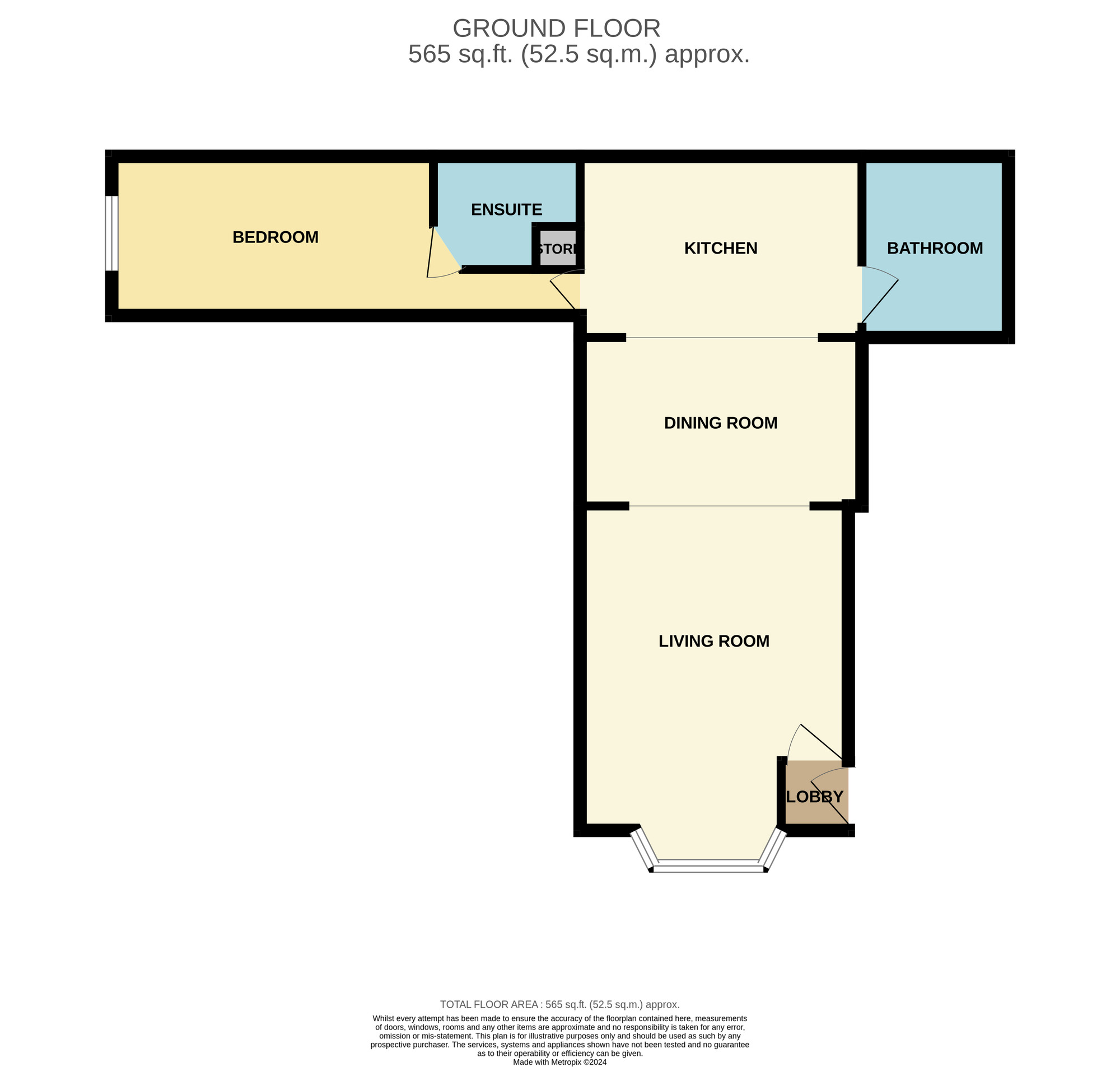 Floorplan of 1 bedroom  Flat for sale, Albemarle Crescent, Scarborough, YO11