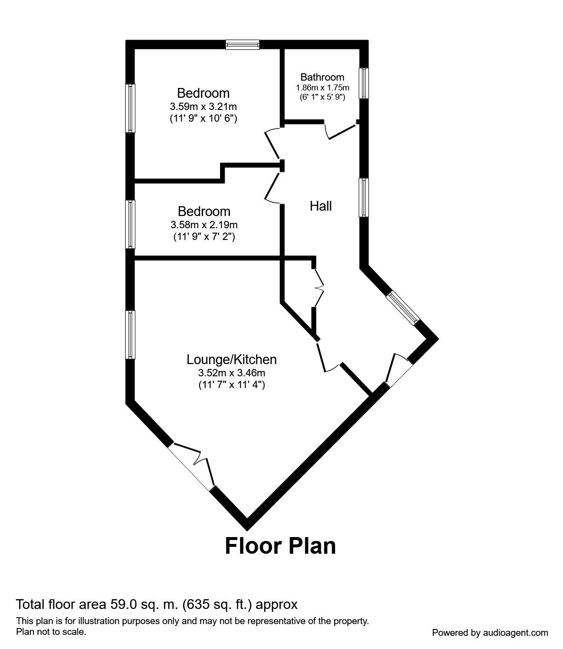 Floorplan of 2 bedroom  Flat for sale, Ingle Close, Scarborough, North Yorkshire, YO12