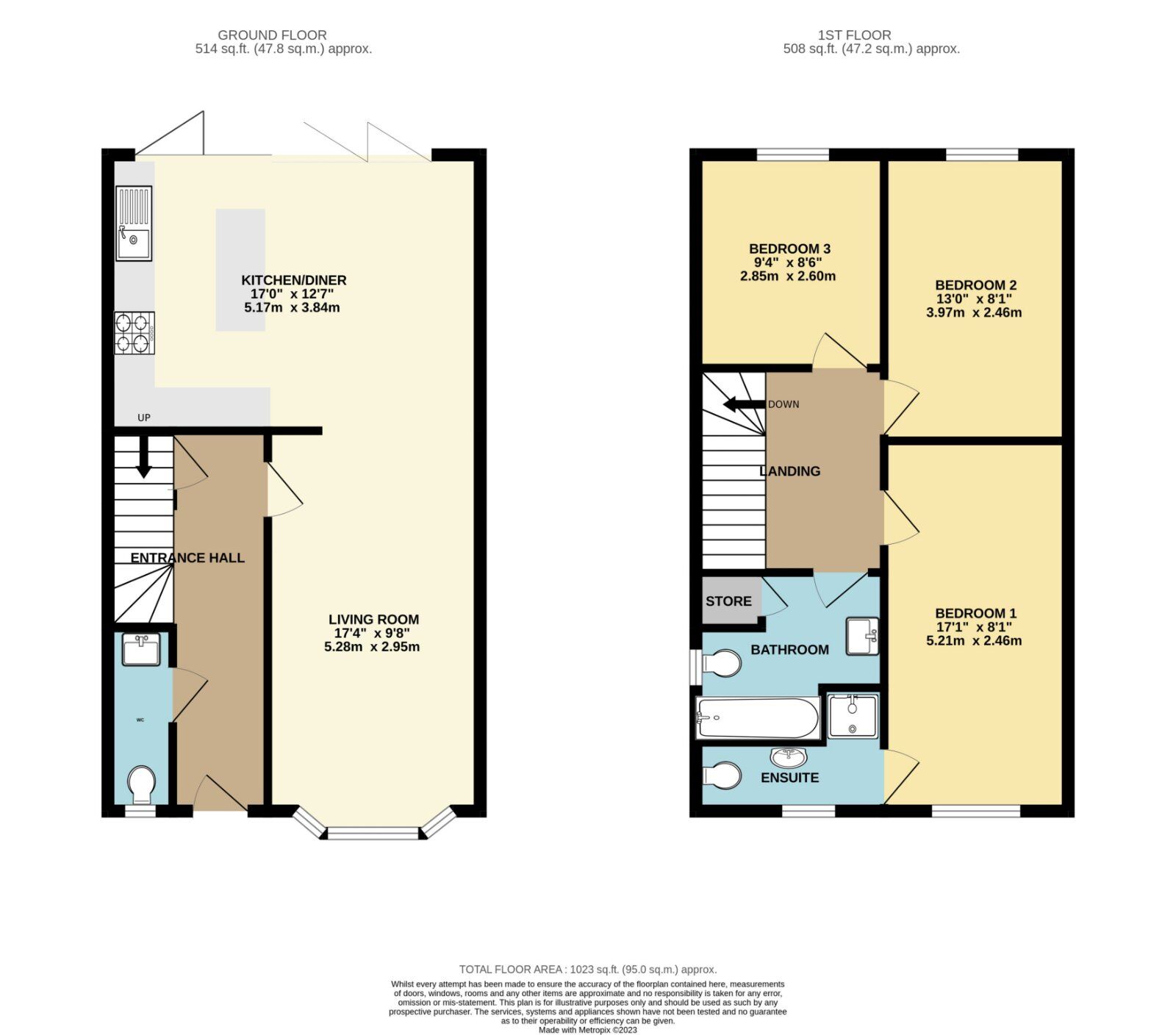 Floorplan of 3 bedroom Semi Detached House for sale, Cross Lane, Scarborough, North Yorkshire, YO12