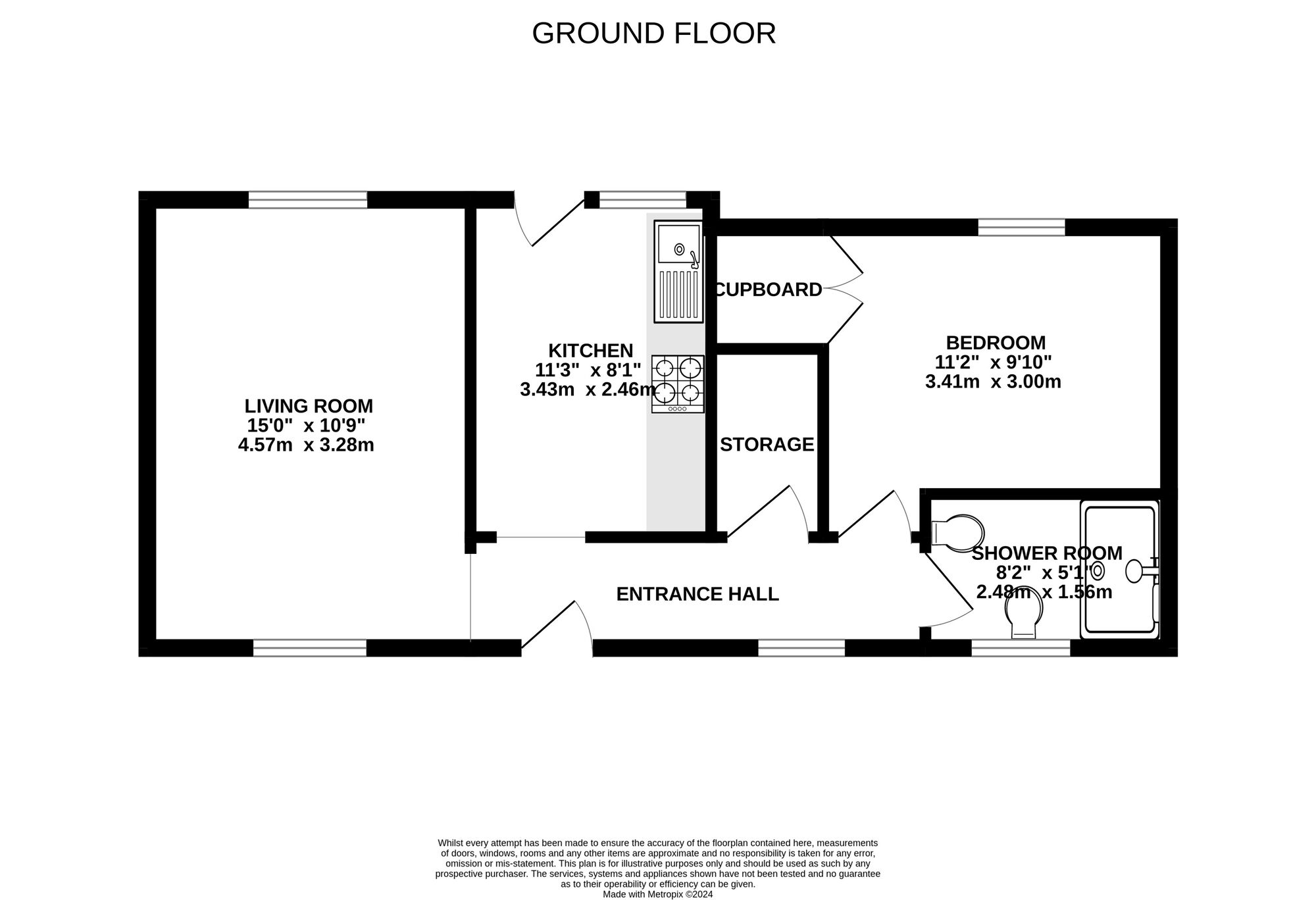 Floorplan of 1 bedroom  Flat for sale, Sitwell Street, Scarborough, North Yorkshire, YO12