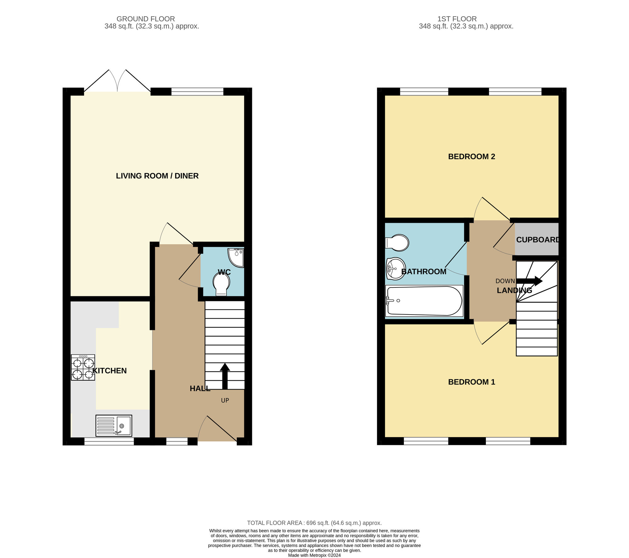 Floorplan of 2 bedroom End Terrace House for sale, Mustang Road, Seamer, North Yorkshire, YO12