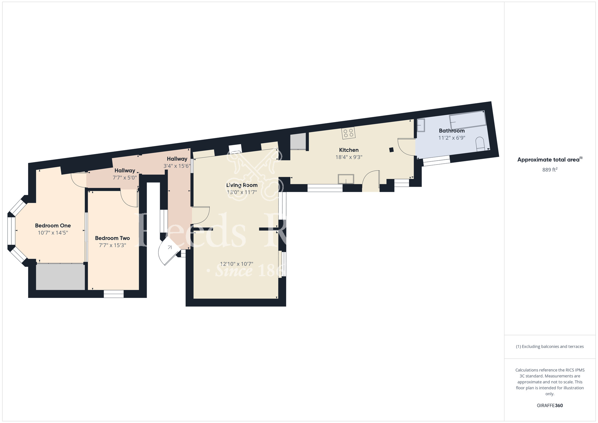 Floorplan of 2 bedroom  Flat for sale, Albion Crescent, Scarborough, North Yorkshire, YO11
