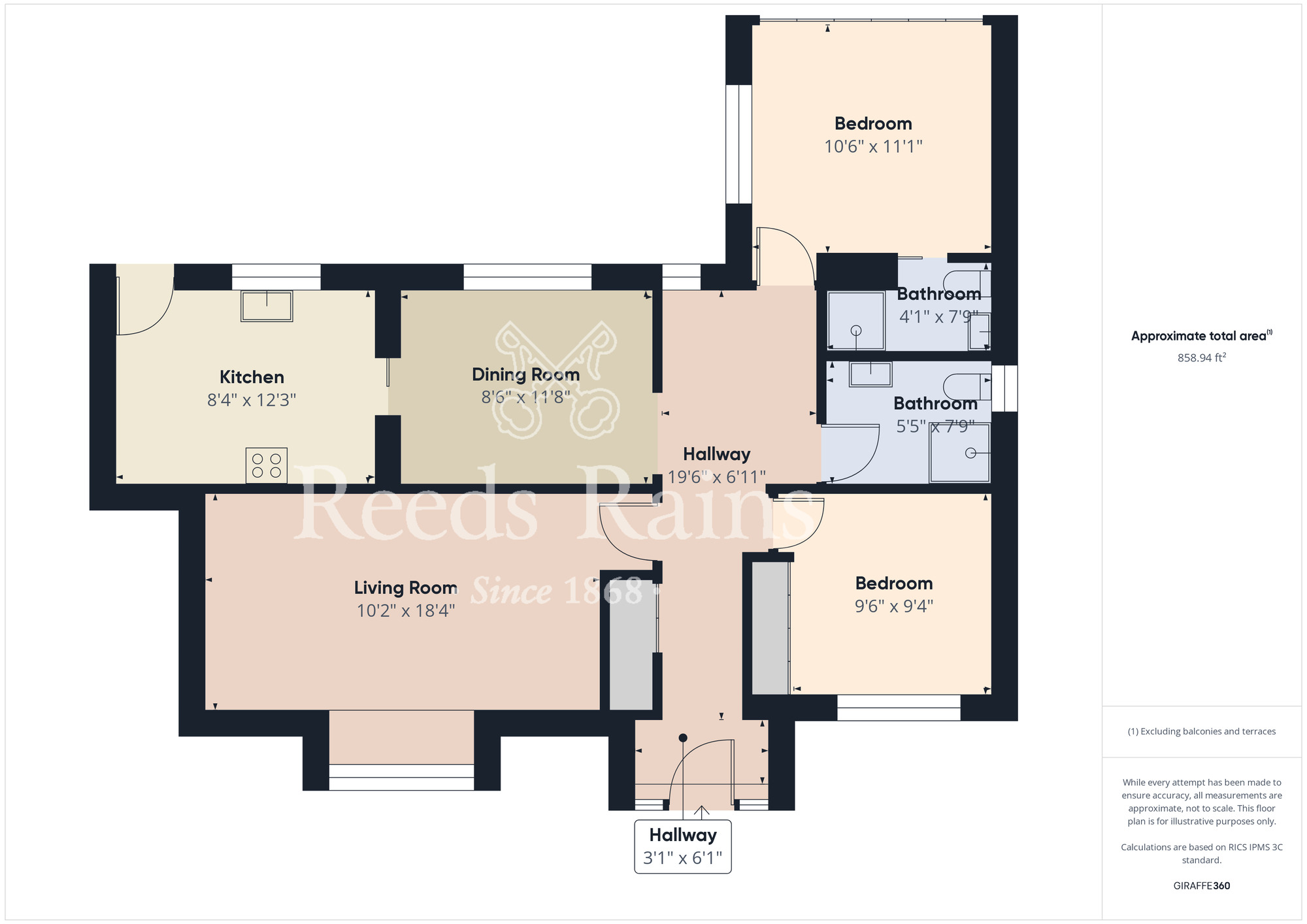 Floorplan of 2 bedroom Detached Bungalow for sale, Loftus Close, Scarborough, North Yorkshire, YO12