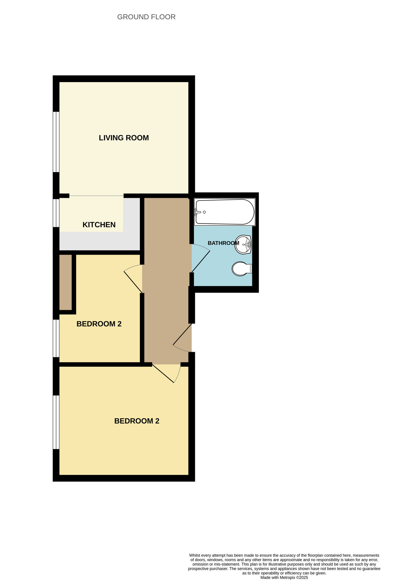 Floorplan of 2 bedroom  Flat for sale, West Avenue, Filey, North Yorkshire, YO14