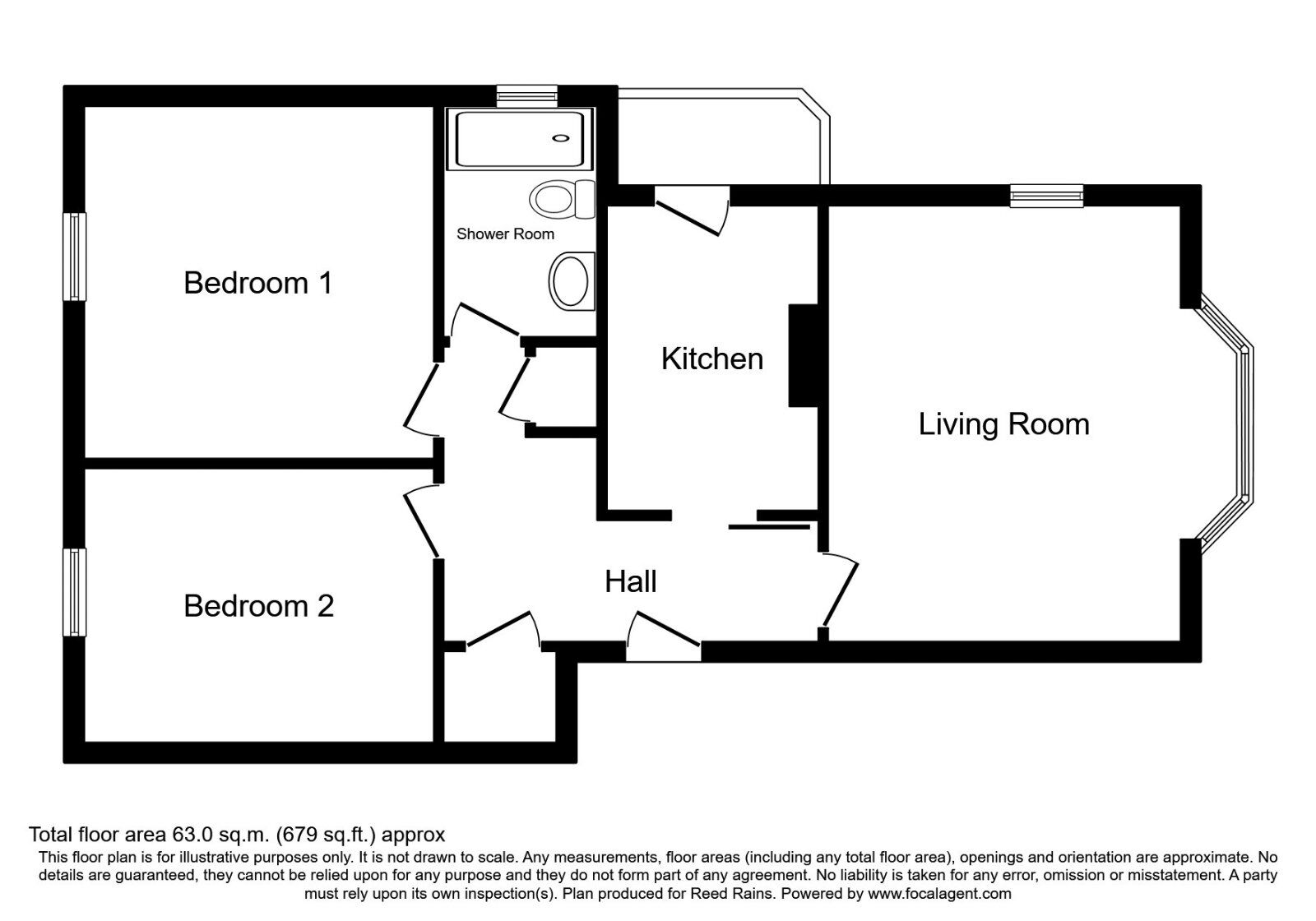 Floorplan of 2 bedroom  Flat for sale, Lowdale Avenue, Scarborough, North Yorkshire, YO12
