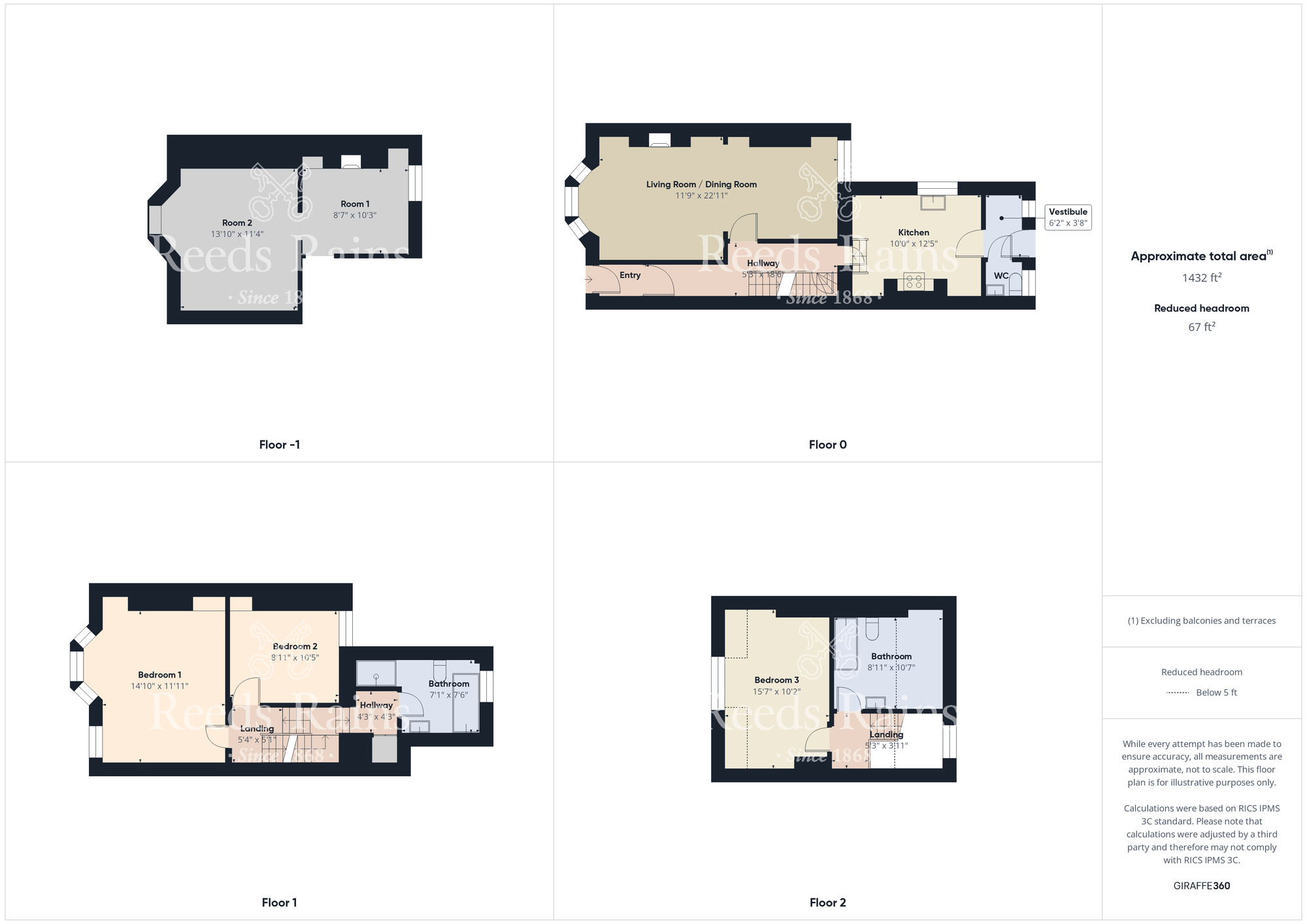 Floorplan of 3 bedroom Mid Terrace House for sale, Falsgrave Road, Scarborough, North Yorkshire, YO12