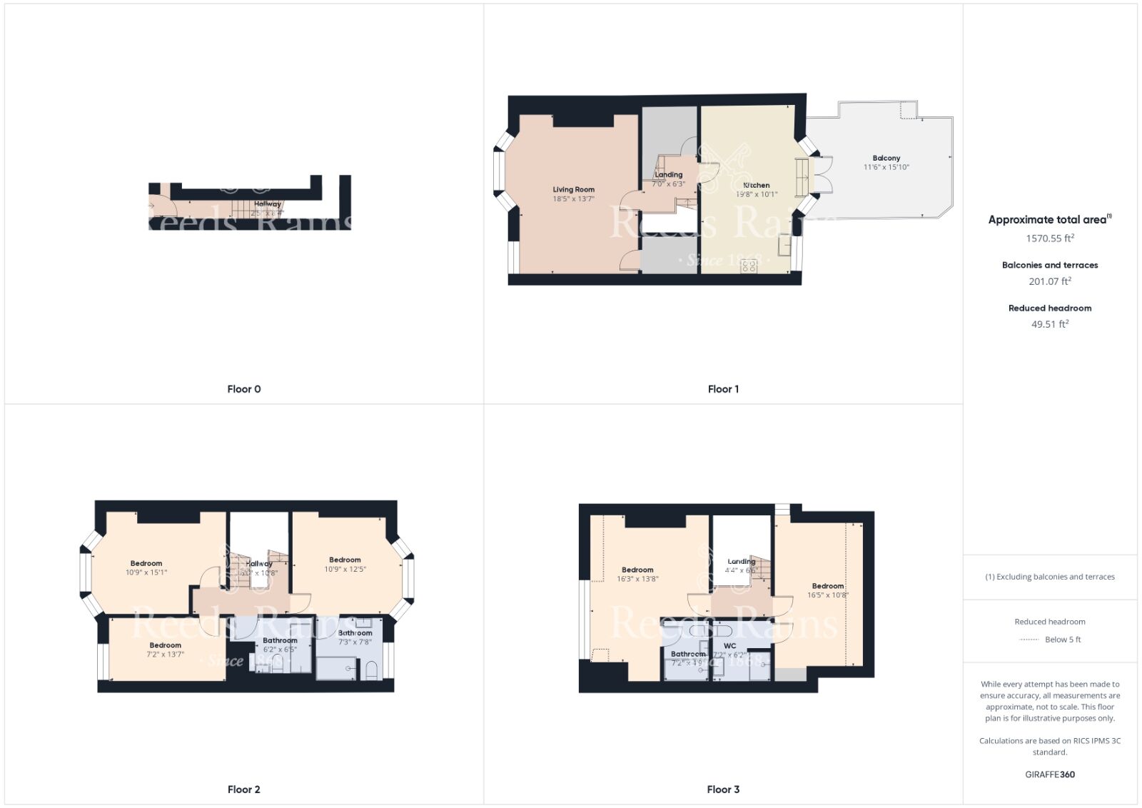 Floorplan of 5 bedroom Mid Terrace Flat for sale, Eastborough, Scarborough, North Yorkshire, YO11