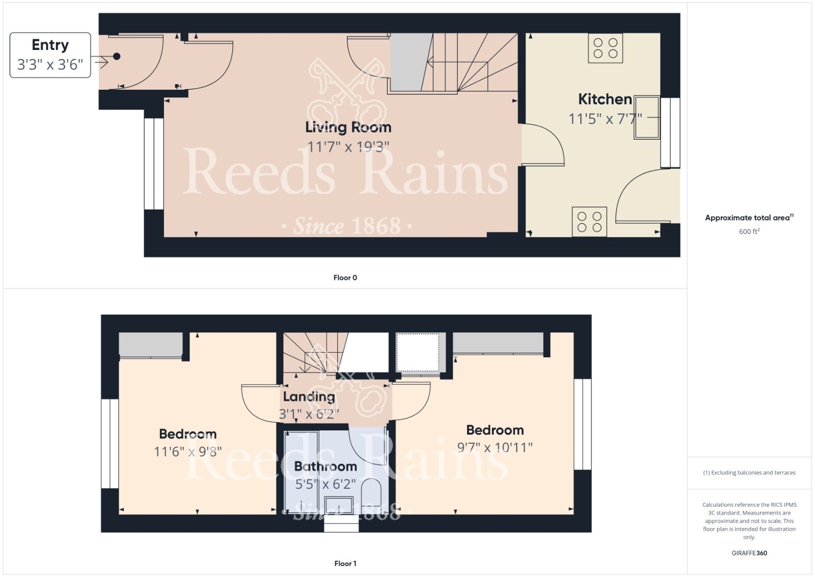 Floorplan of 2 bedroom Semi Detached House for sale, Plover Gardens, Scarborough, North Yorkshire, YO12