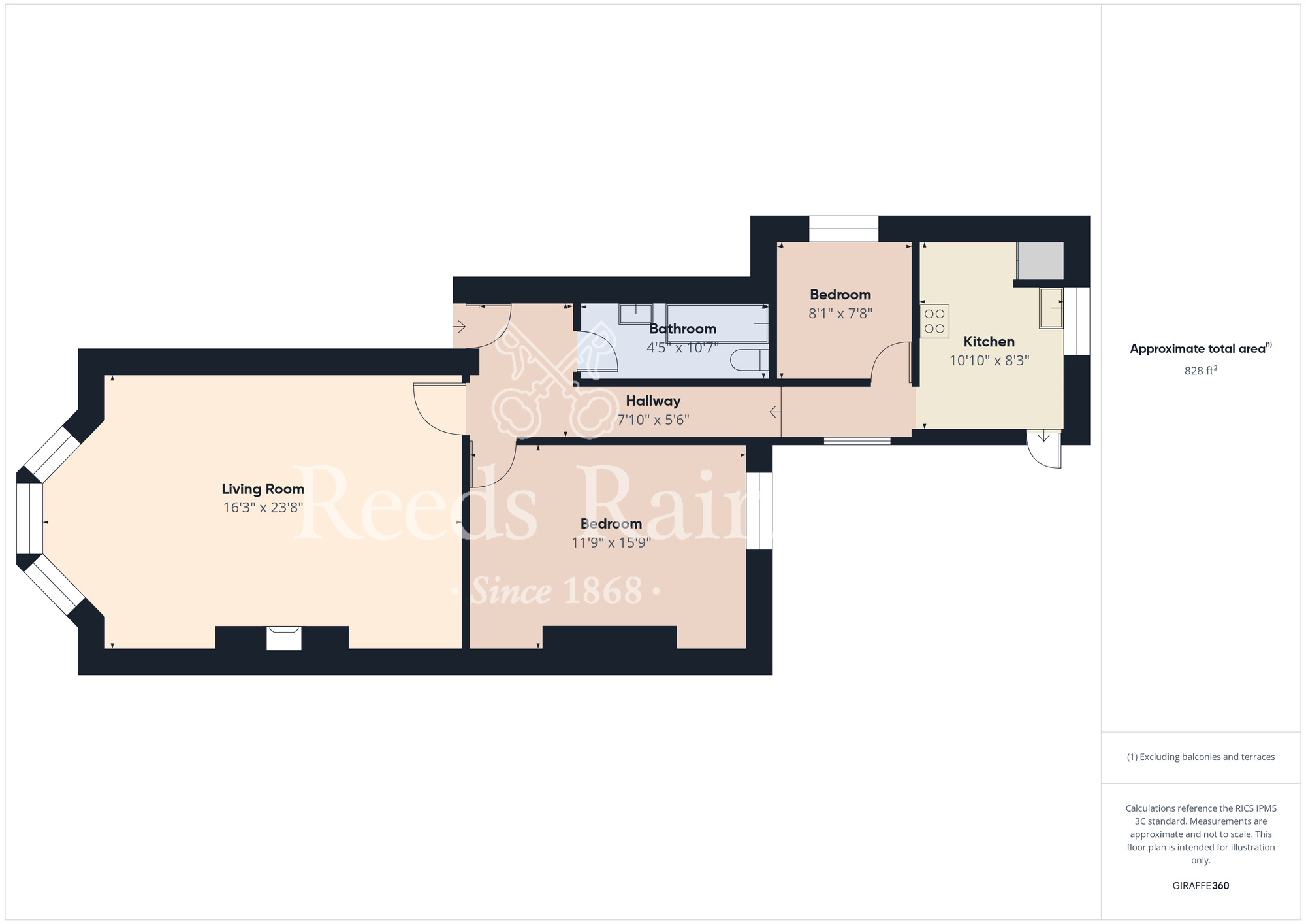 Floorplan of 2 bedroom  Flat to rent, Esplanade Gardens, Scarborough, North Yorkshire, YO11