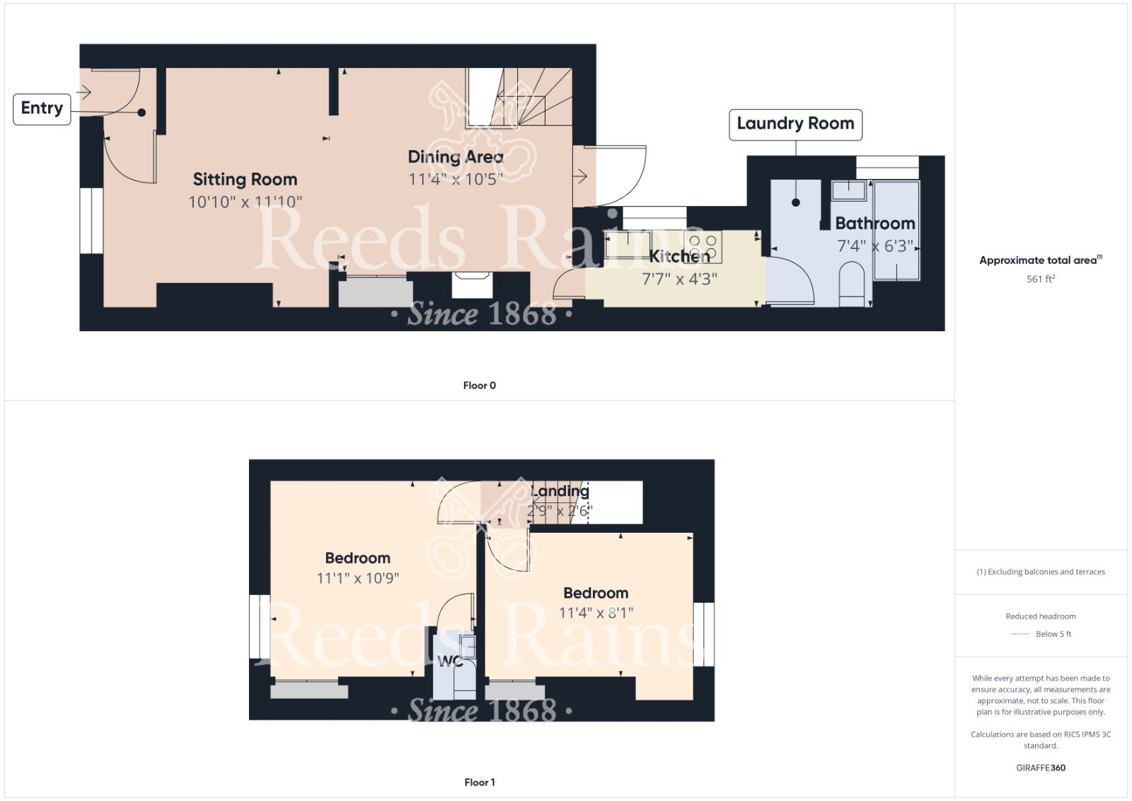 Floorplan of 2 bedroom Mid Terrace House for sale, Spreight Lane Steps, Scarborough, North Yorkshire, YO11
