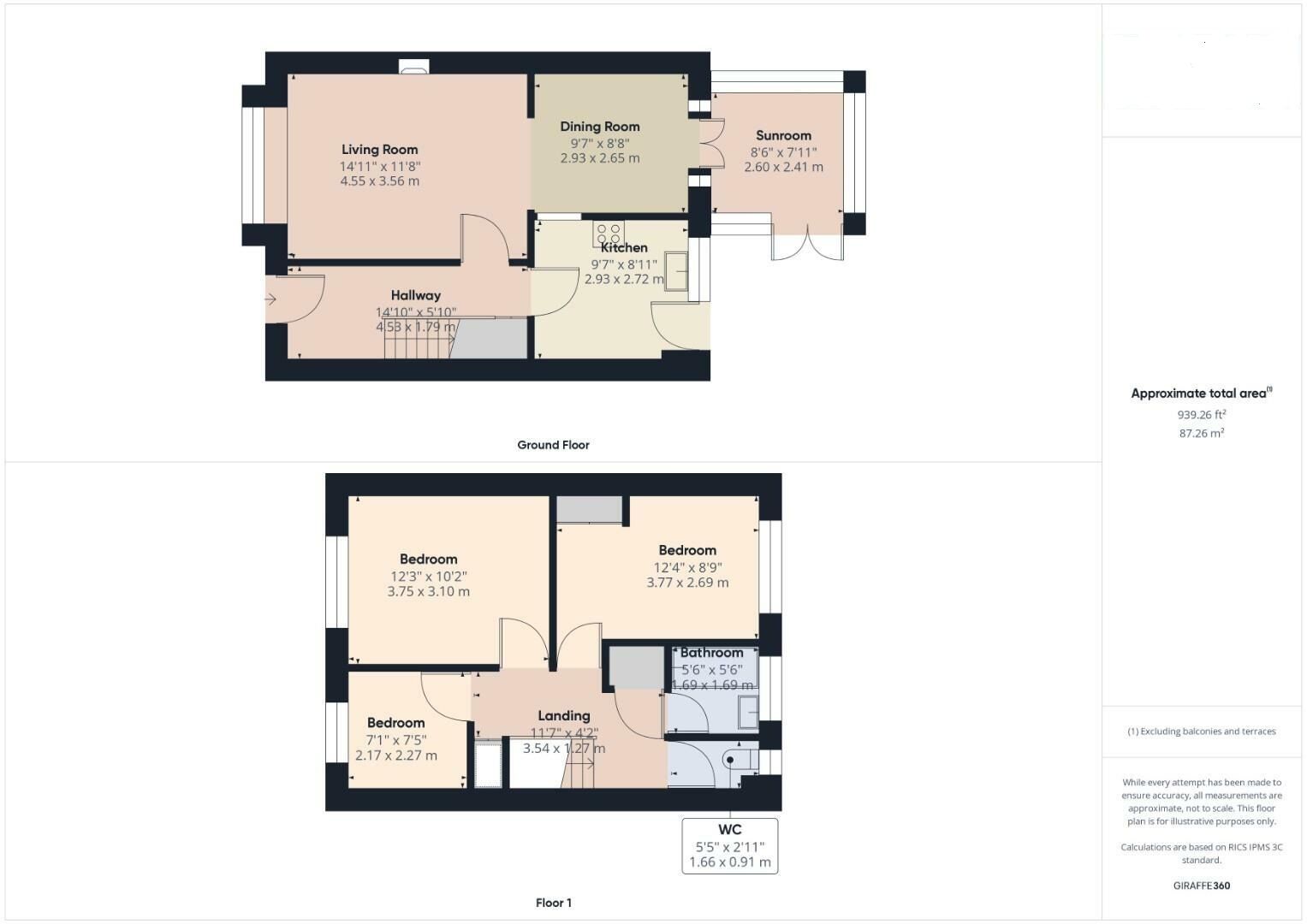Floorplan of 3 bedroom Semi Detached House for sale, Abbots Garth, Seamer, North Yorkshire, YO12
