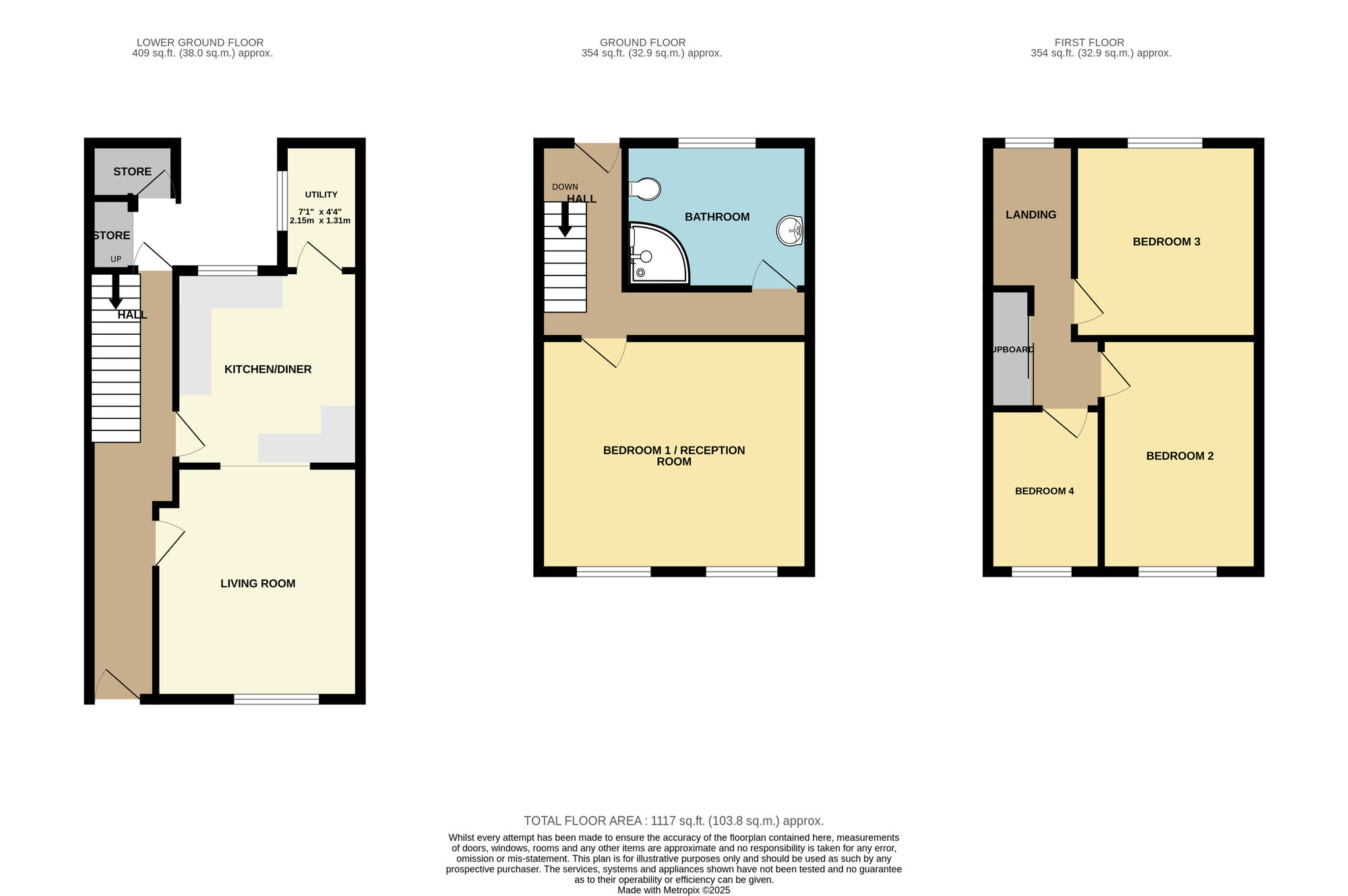 Floorplan of 4 bedroom Mid Terrace House for sale, St. Marys Walk, Scarborough, North Yorkshire, YO11