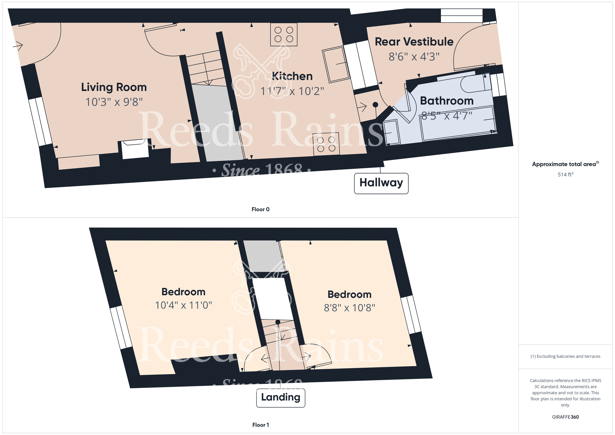 Floorplan of 2 bedroom End Terrace House to rent, Falsgrave Road, Scarborough, North Yorkshire, YO12