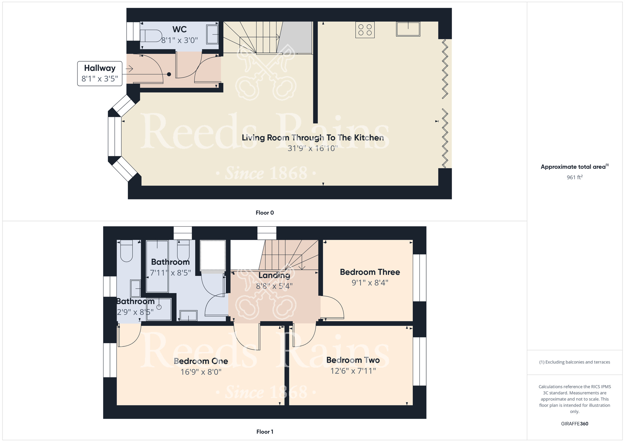 Floorplan of 3 bedroom Semi Detached House for sale, Cross Lane, Scarborough, North Yorkshire, YO12
