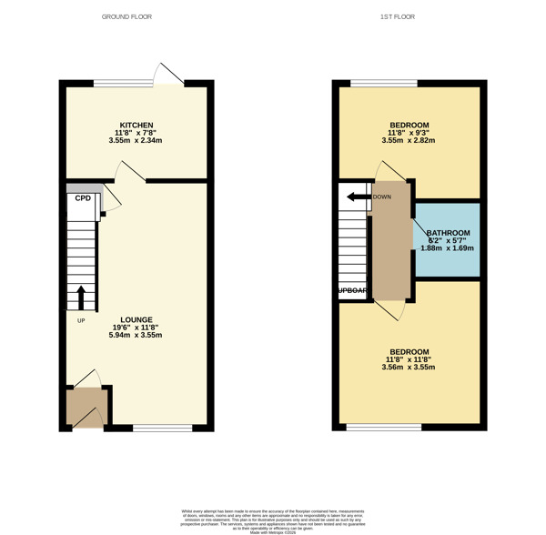 Floorplan of 2 bedroom Mid Terrace House for sale, Belvedere Terrace, Scarborough, North Yorkshire, YO11