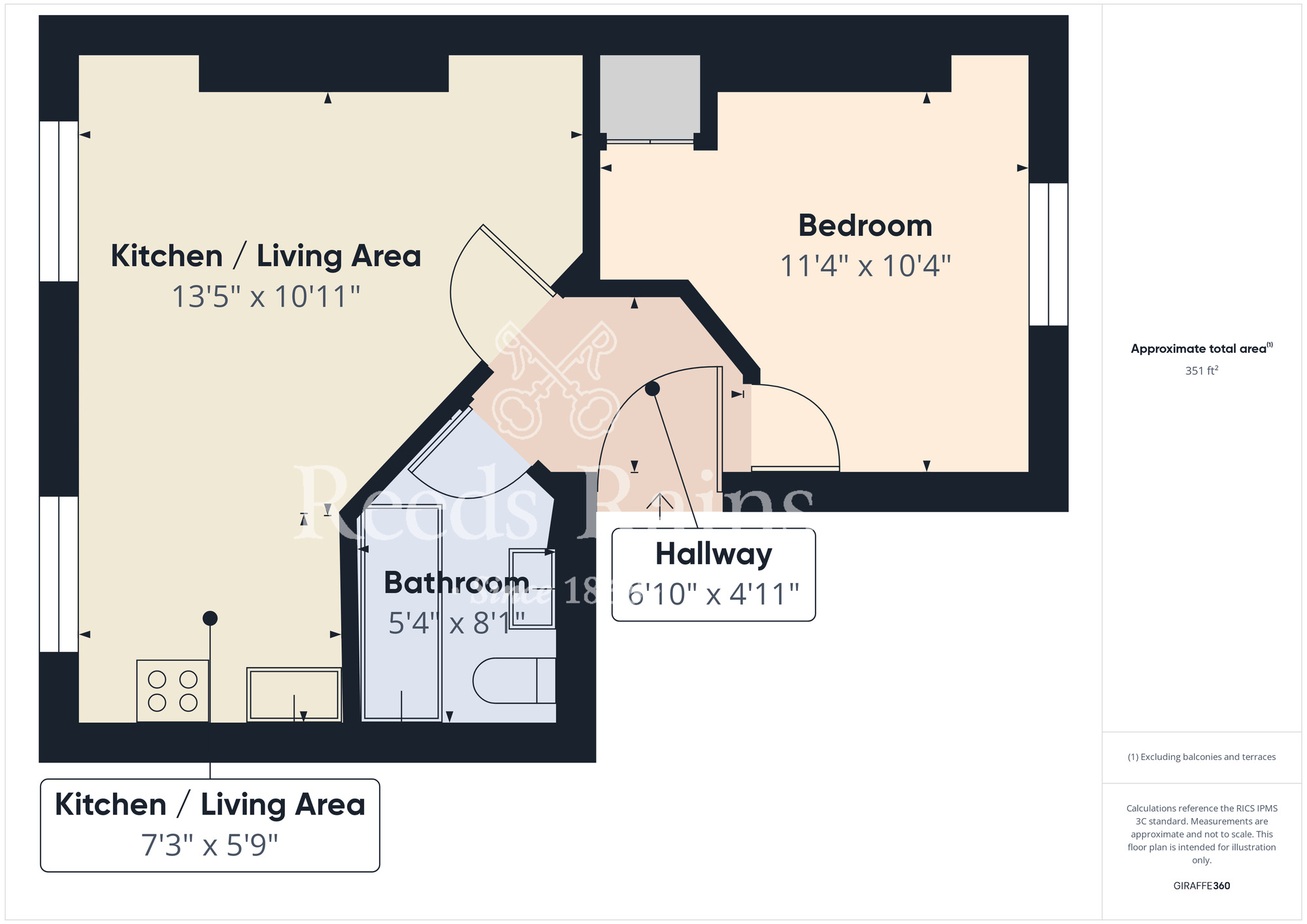 Floorplan of 1 bedroom  Flat for sale, West Square, Scarborough, North Yorkshire, YO11