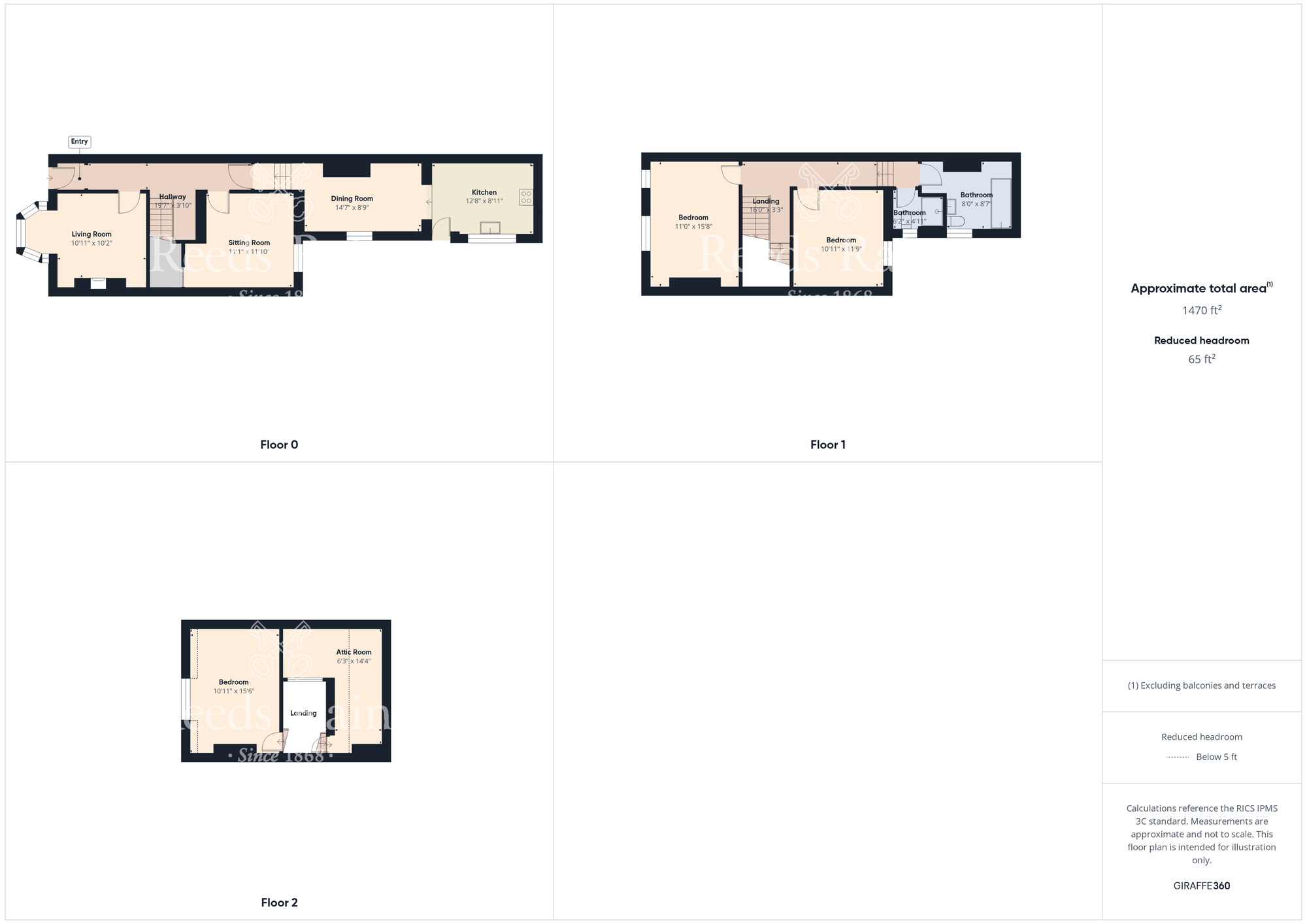 Floorplan of 3 bedroom Mid Terrace House for sale, Raleigh Street, Scarborough, North Yorkshire, YO12