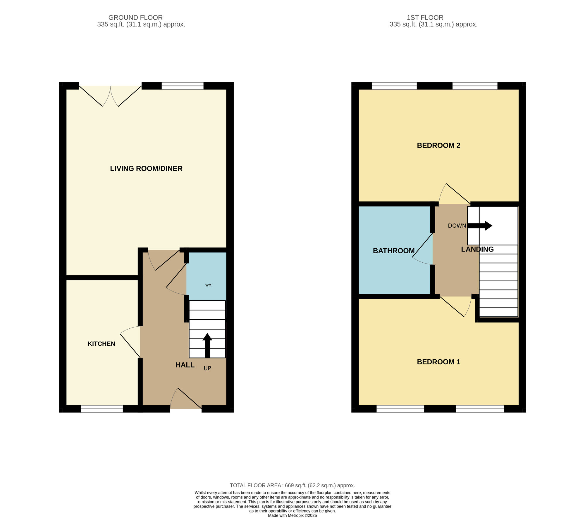 Floorplan of 2 bedroom Semi Detached House for sale, Clydesdale Drive, Seamer, North Yorkshire, YO12