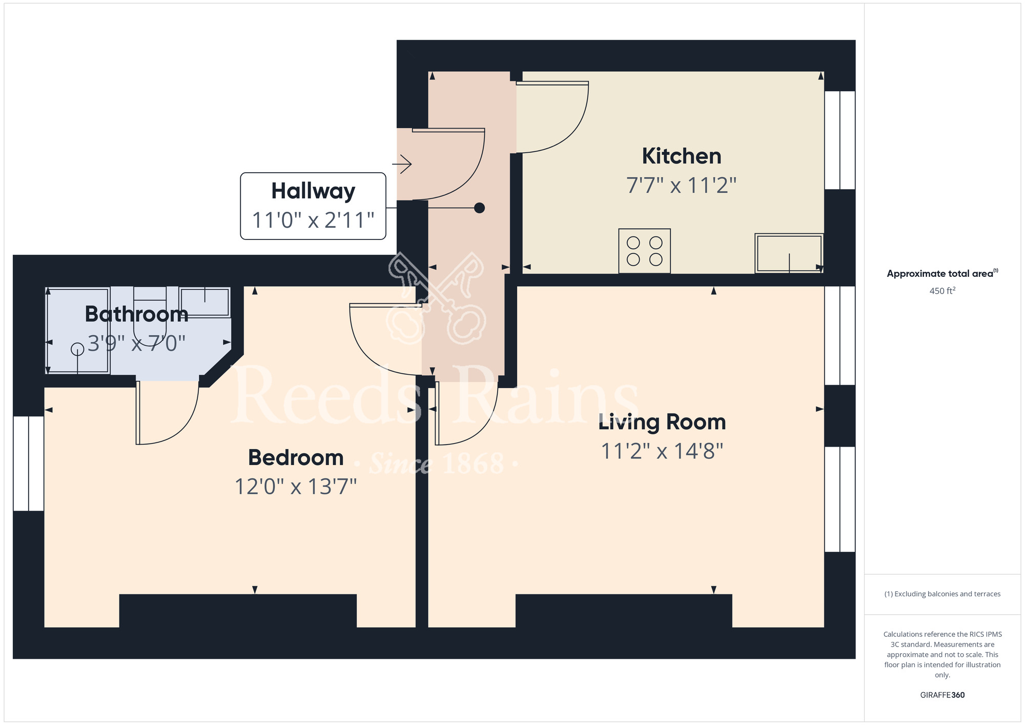Floorplan of 1 bedroom  Flat for sale, Alma Square, Scarborough, North Yorkshire, YO11