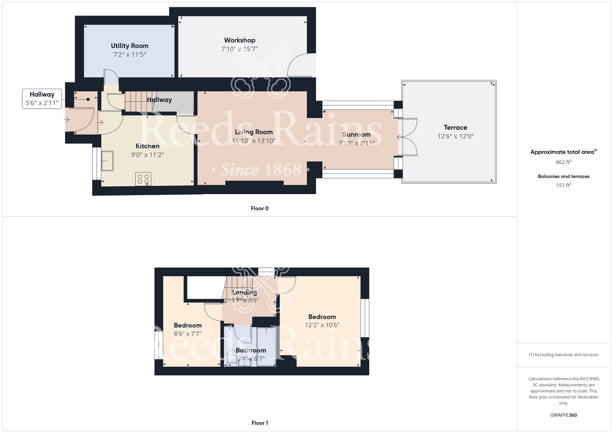 Floorplan of 2 bedroom End Terrace House for sale, Beck Mews, Main Street, Scarborough, YO11