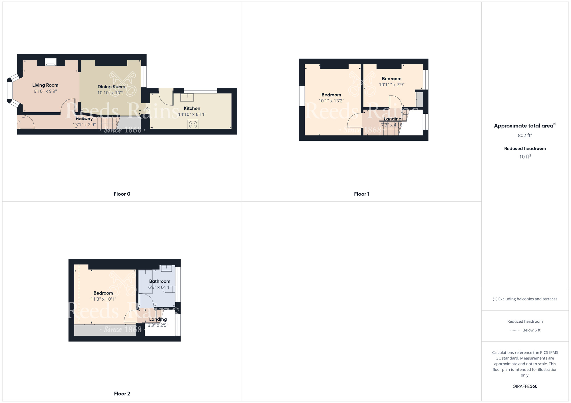 Floorplan of 3 bedroom End Terrace House for sale, Trafalgar Road, Scarborough, North Yorkshire, YO12