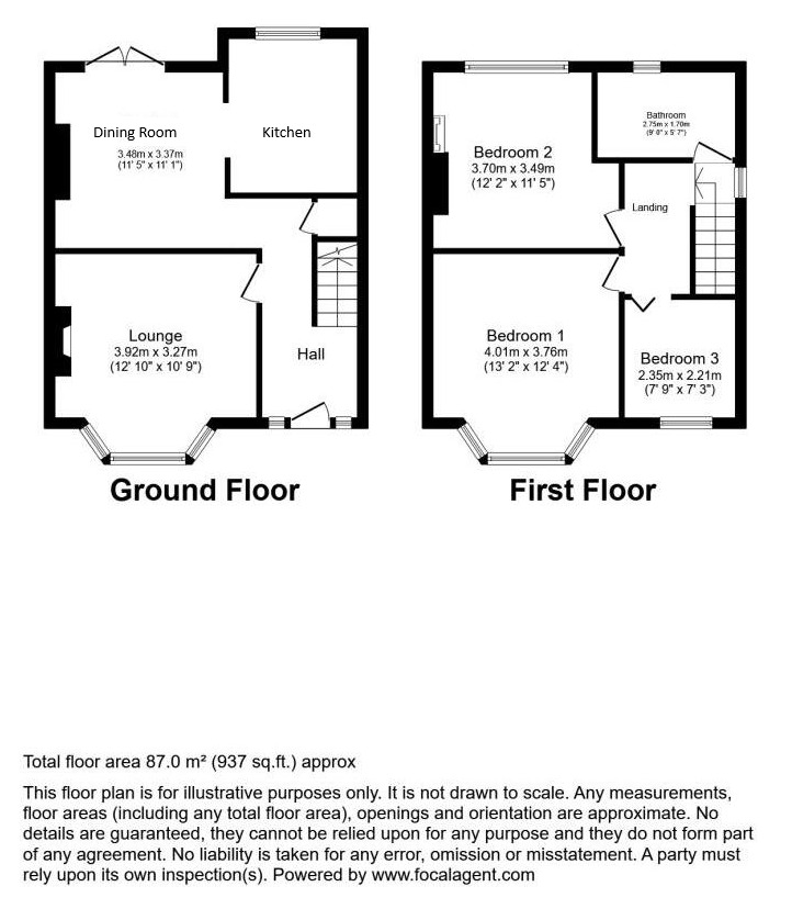 Floorplan of 3 bedroom Semi Detached House for sale, Greylands Park Road, Scarborough, North Yorkshire, YO12