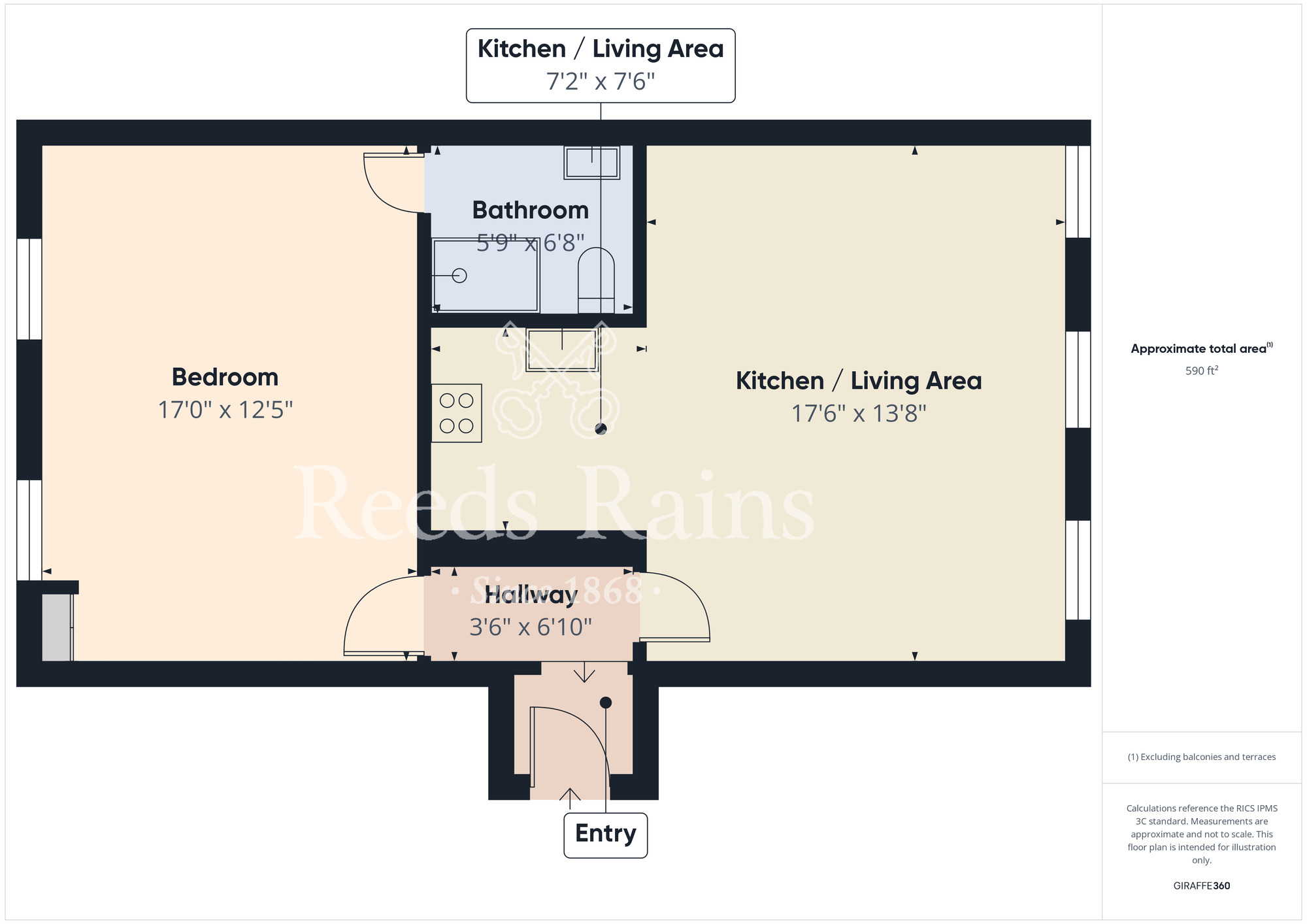 Floorplan of 1 bedroom  Flat for sale, Westborough, Scarborough, North Yorkshire, YO11
