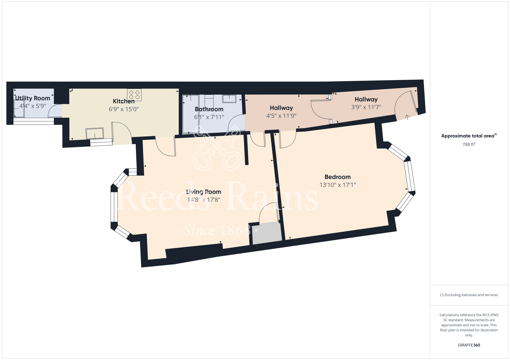 Floorplan of 1 bedroom  Flat for sale, Grosvenor Crescent, Scarborough, North Yorkshire, YO11