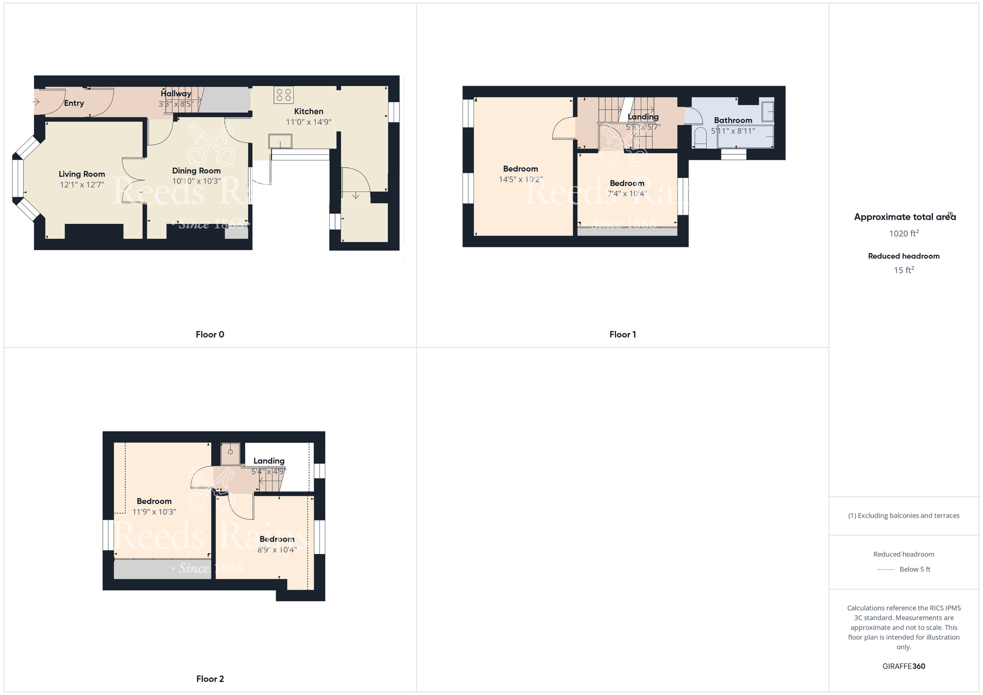 Floorplan of 4 bedroom Mid Terrace House for sale, Gladstone Street, Scarborough, North Yorkshire, YO12