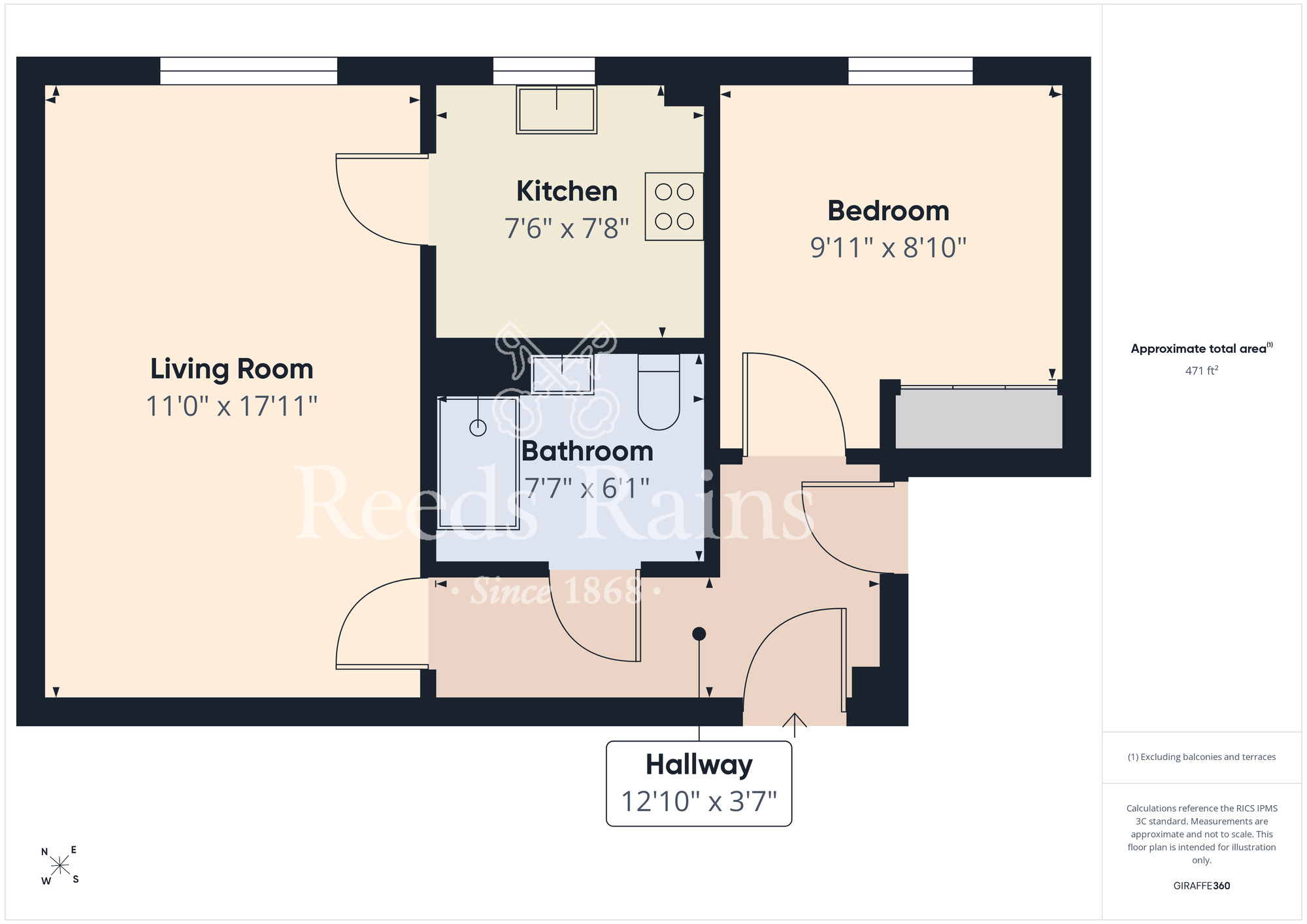 Floorplan of 1 bedroom Flat for sale, North Marine Road, Scarborough, North Yorkshire, YO12