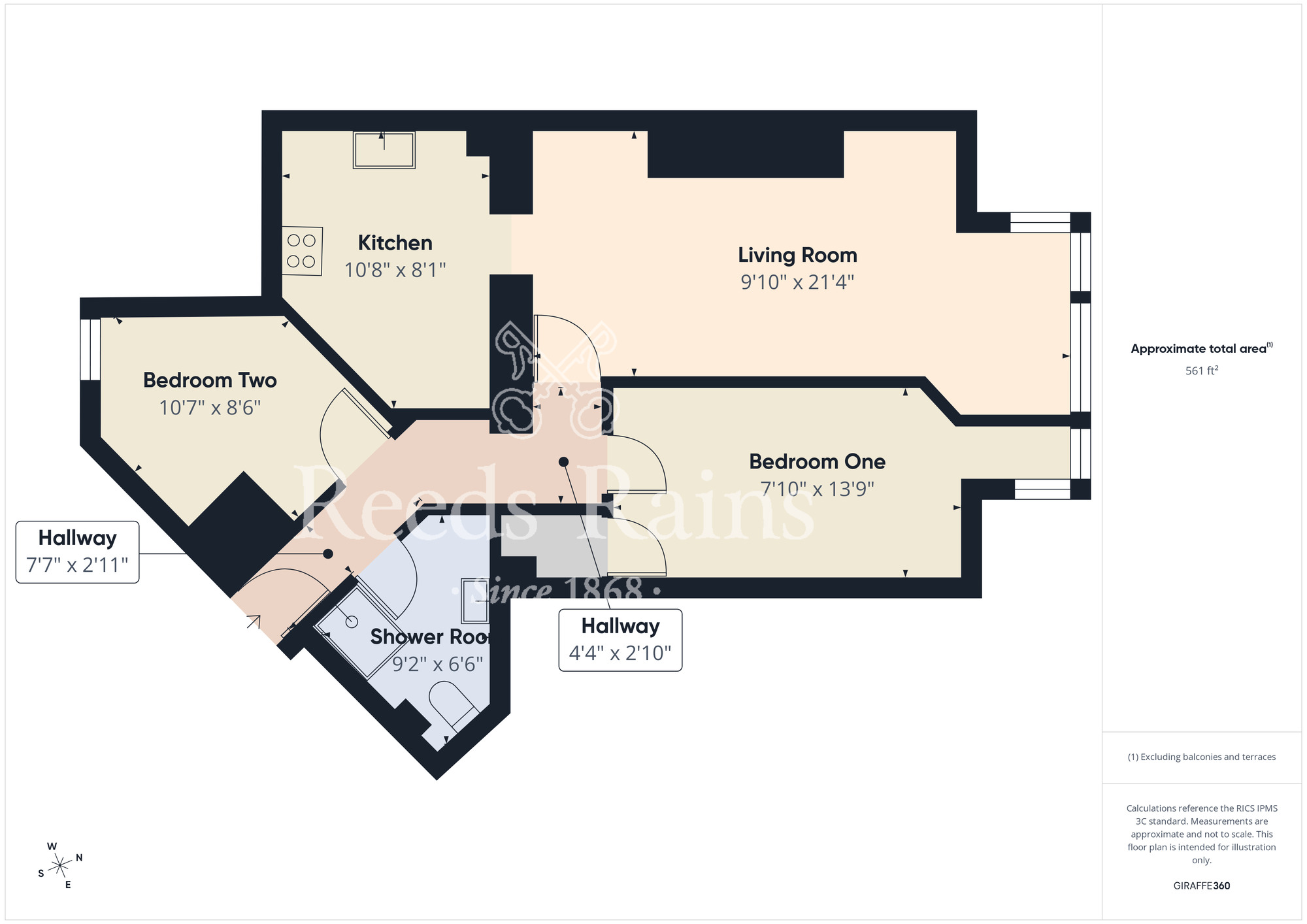 Floorplan of 2 bedroom  Flat for sale, Esplanade Gardens, Scarborough, North Yorkshire, YO11