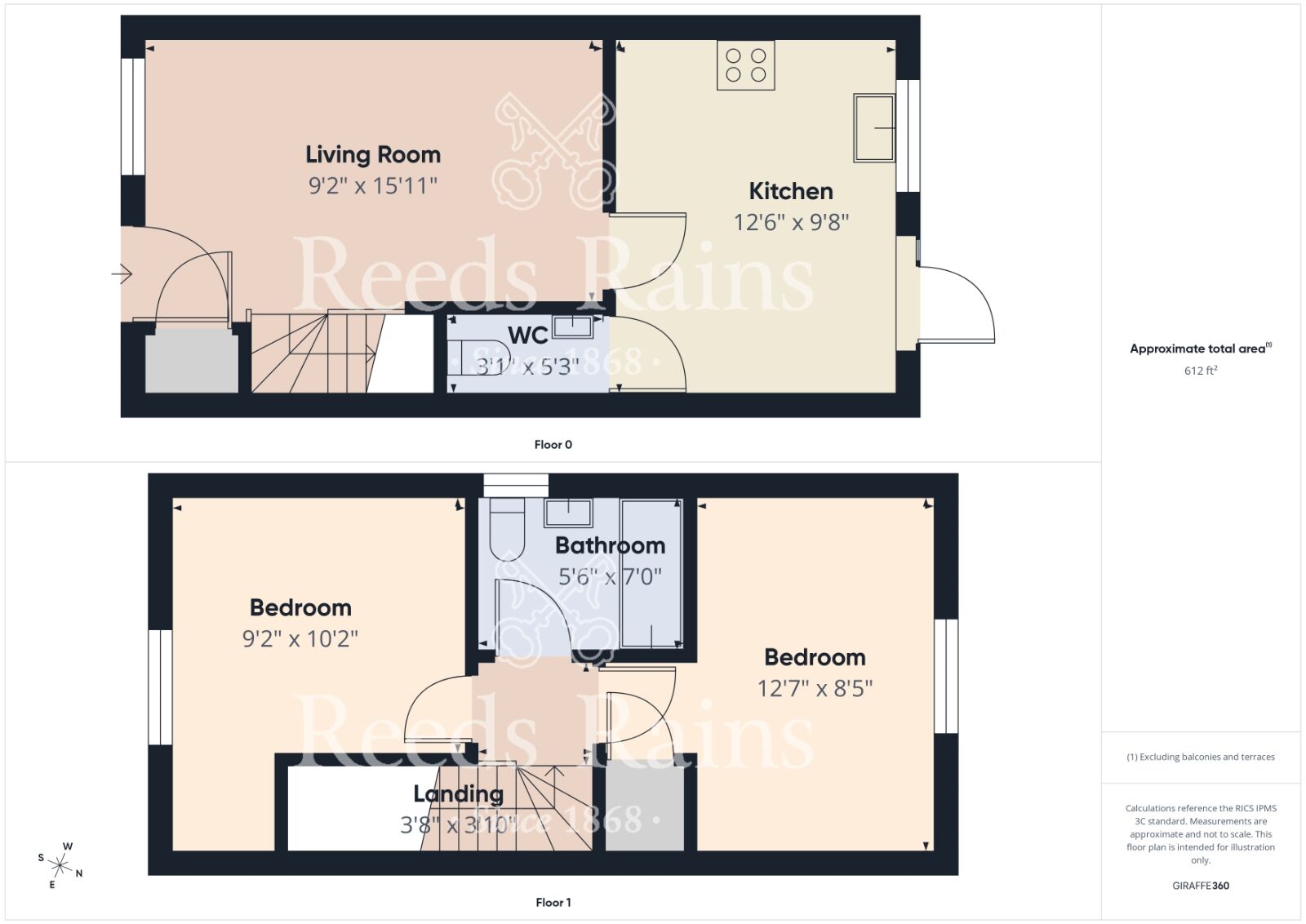 Floorplan of 2 bedroom Semi Detached House to rent, Jasmine Court, Burniston, North Yorkshire, YO13