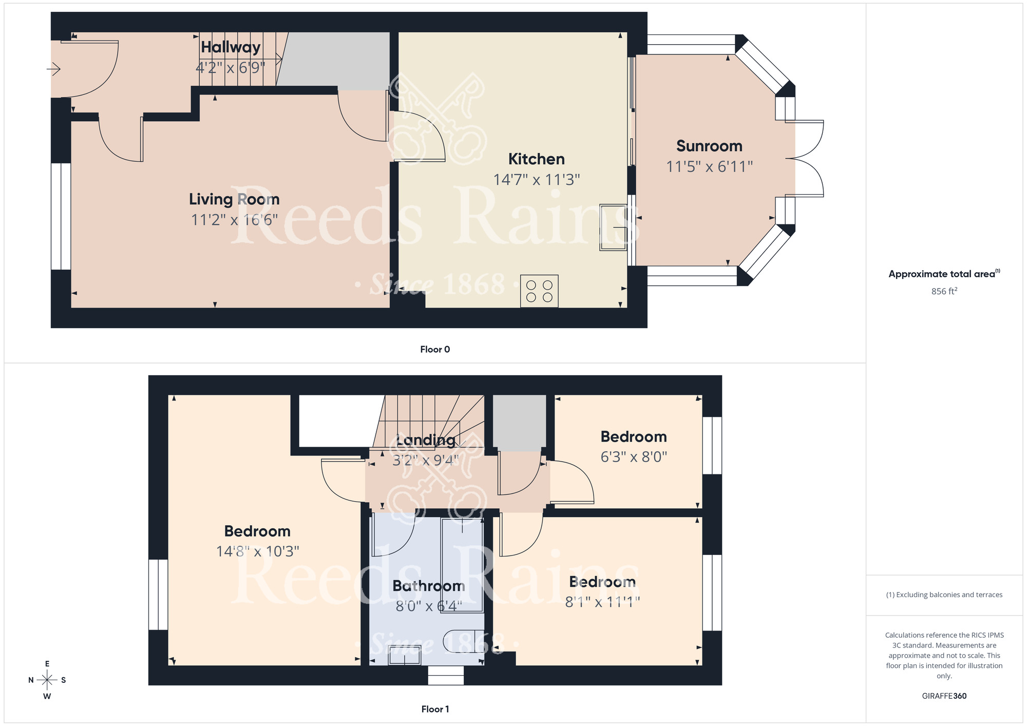 Floorplan of 3 bedroom End Terrace House for sale, Kiln Field, Staxton, North Yorkshire, YO12