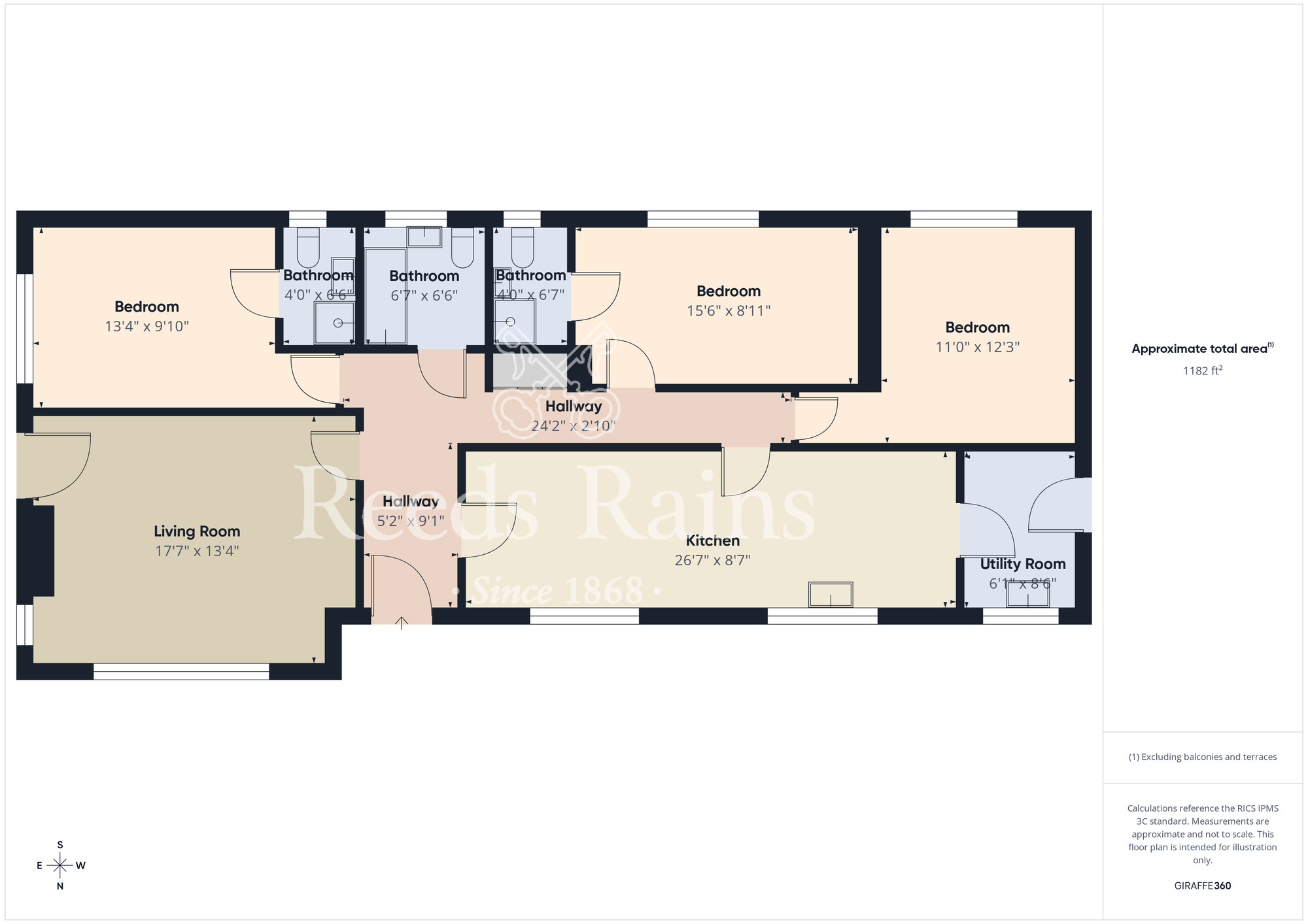 Floorplan of 3 bedroom Detached Bungalow for sale, Barleycroft, Scarborough, North Yorkshire, YO11