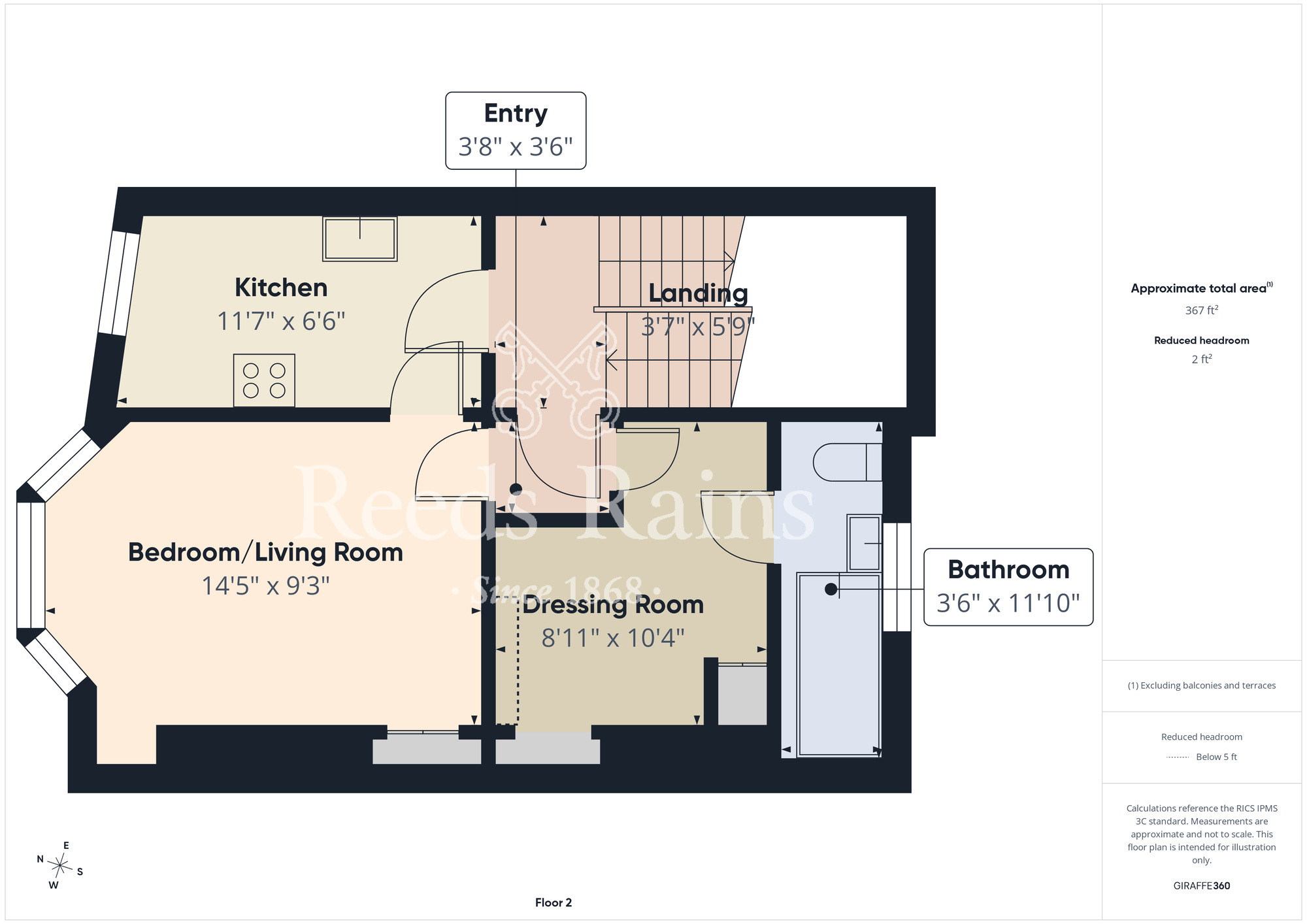 Floorplan of 1 bedroom Flat to rent, Trafalgar Square, Scarborough, North Yorkshire, YO12