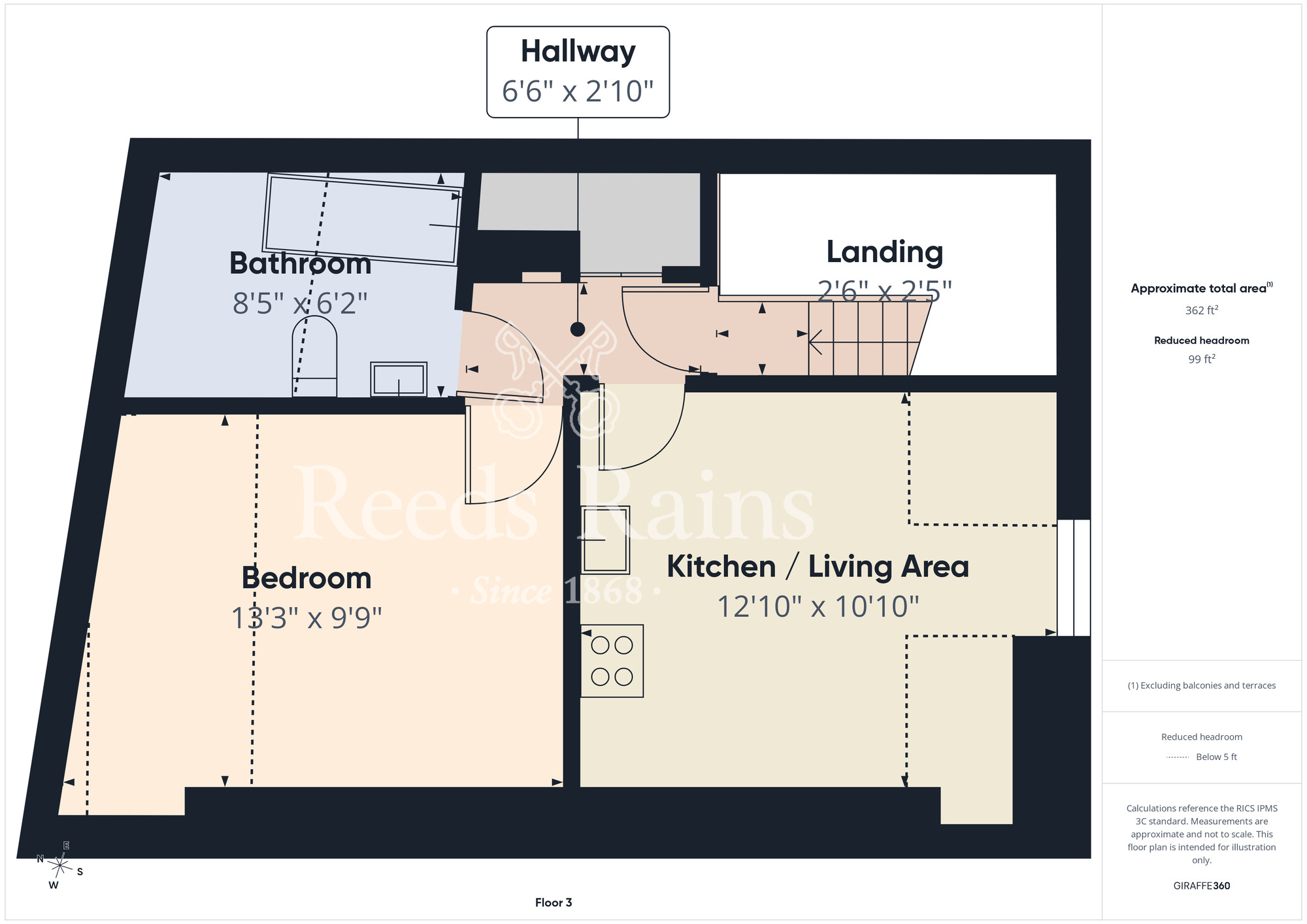 Floorplan of 1 bedroom Flat to rent, Trafalgar Square, Scarborough, North Yorkshire, YO12