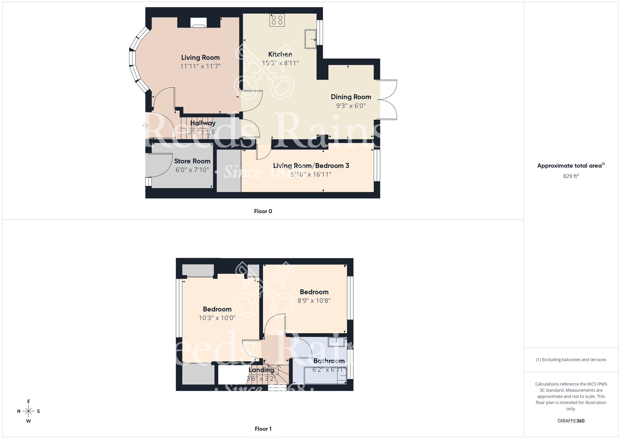 Floorplan of 3 bedroom Semi Detached House for sale, Linden Road, Scarborough, North Yorkshire, YO12